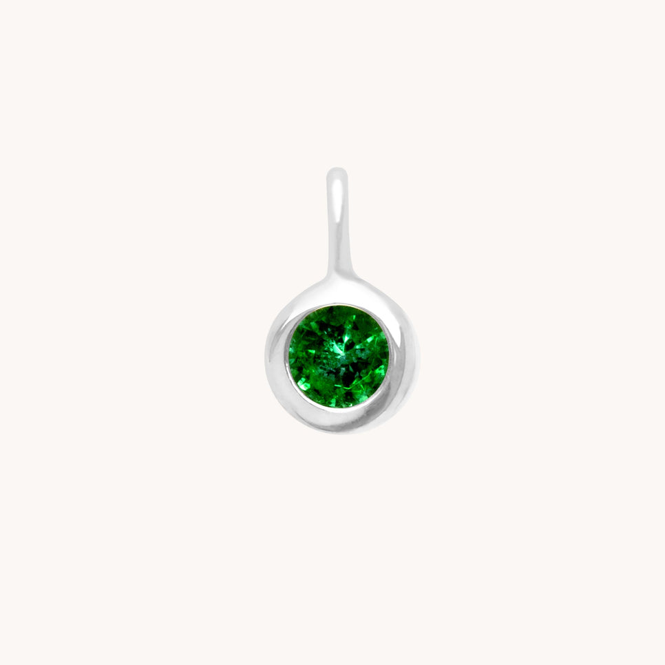 Birthstone Charms - Tsavorite Abundance Charm 9k White Gold - Welding Charm - Astrid & Miyu