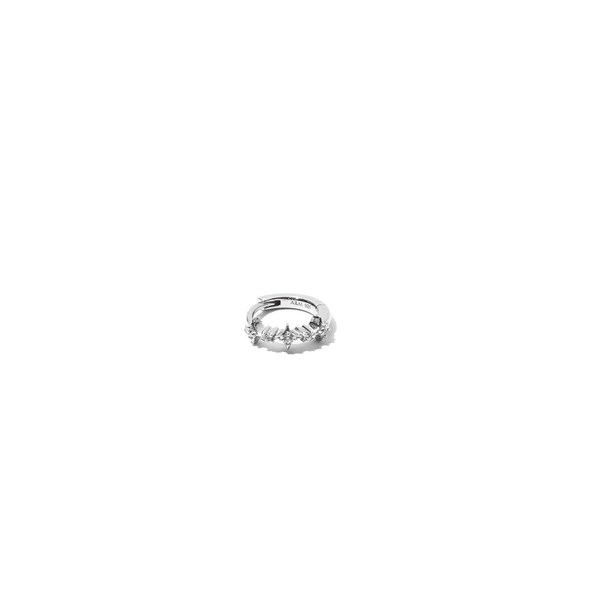 Cosmic Star 8mm Hoop in Silver flat lay