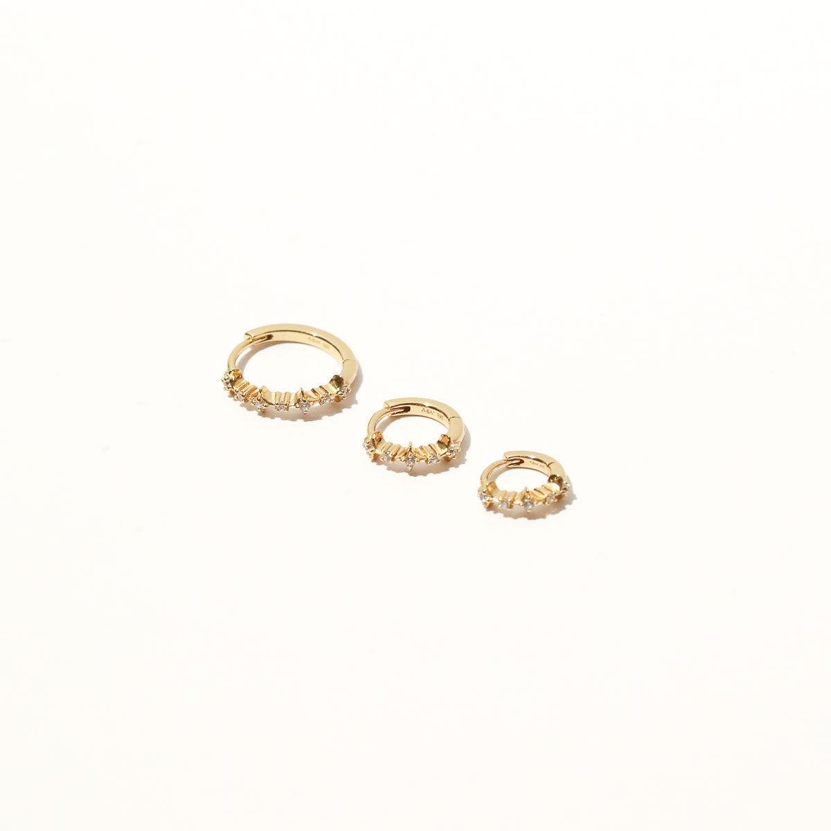 Cosmic Star 6.5mm, 8mm & 11.5mm Hoops in Gold