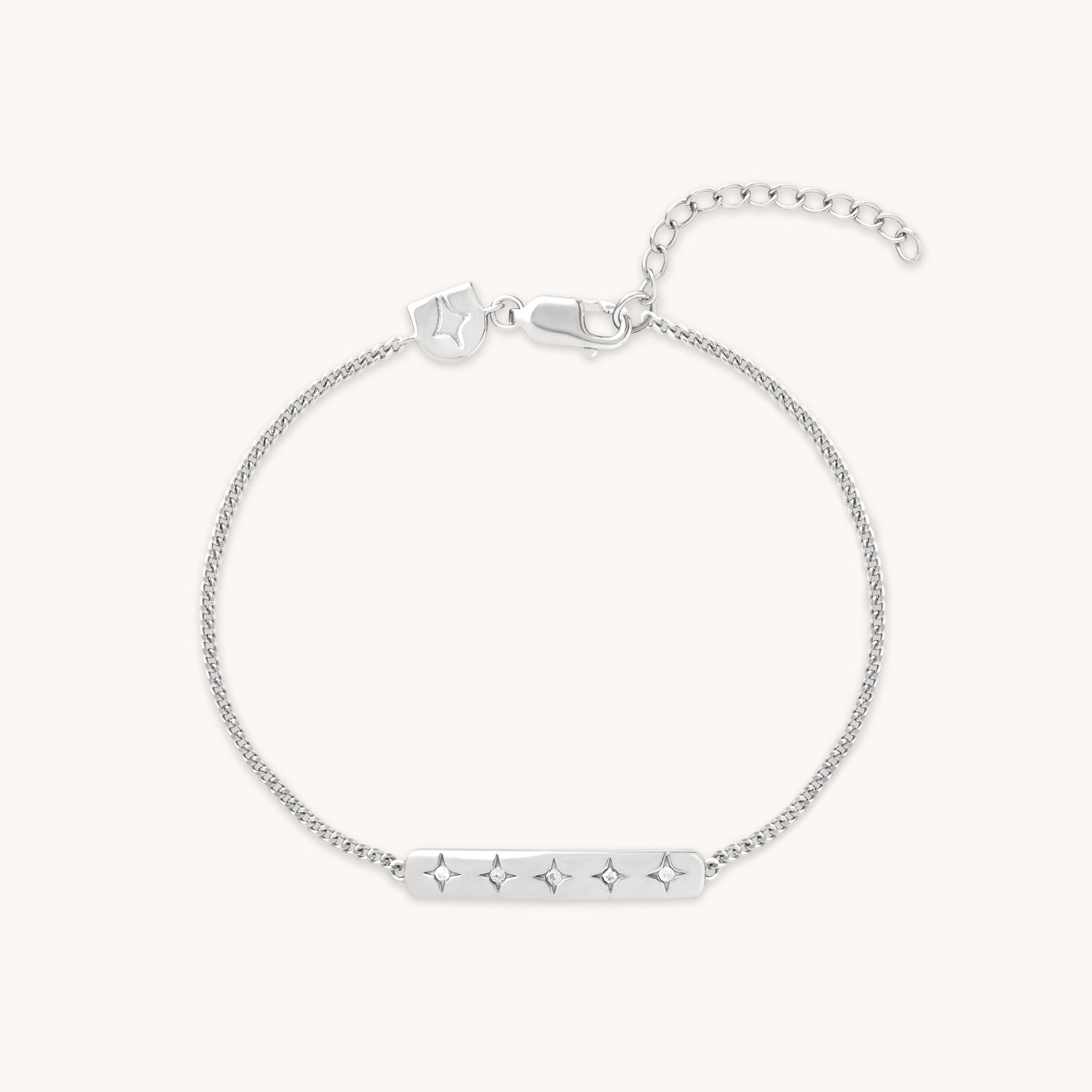 Cosmic Star Bar Bracelet in Silver