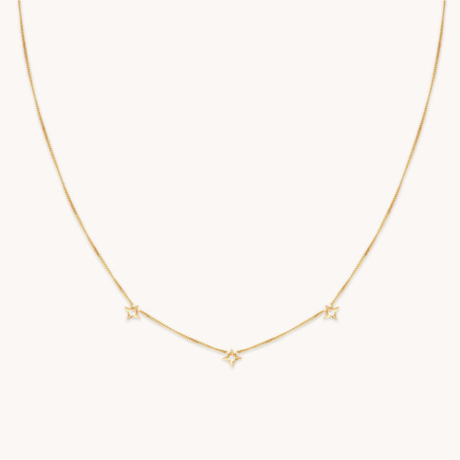 Cosmic Star Charm Necklace in Gold