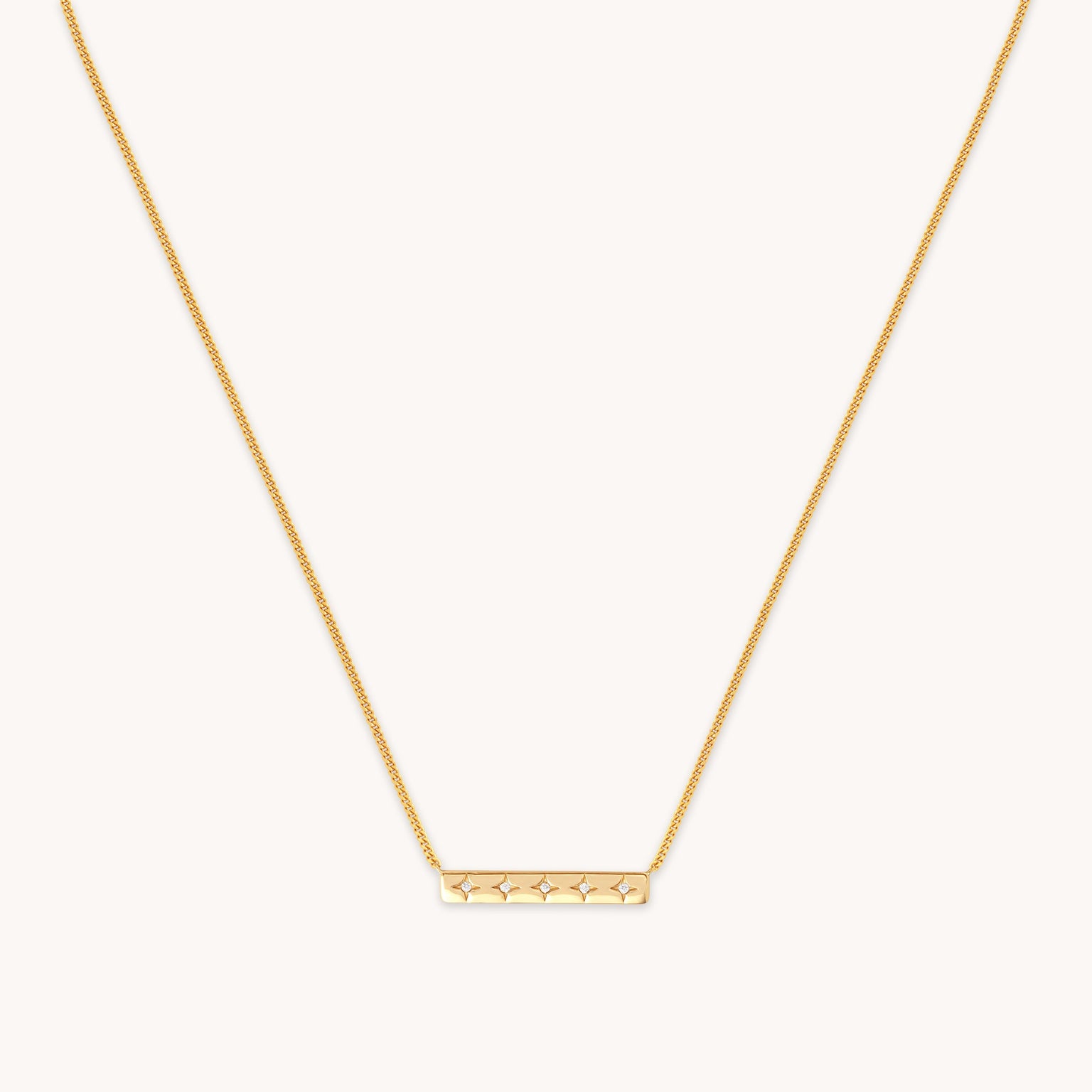 Cosmic Star Bar Necklace in Gold