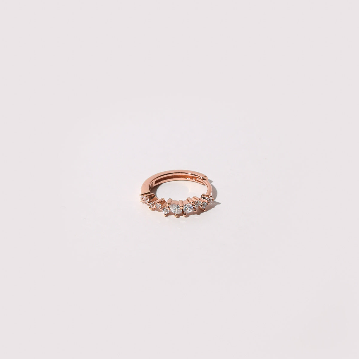 Celestial Crystal Hoop 11.5mm in Rose Gold Flat Lay
