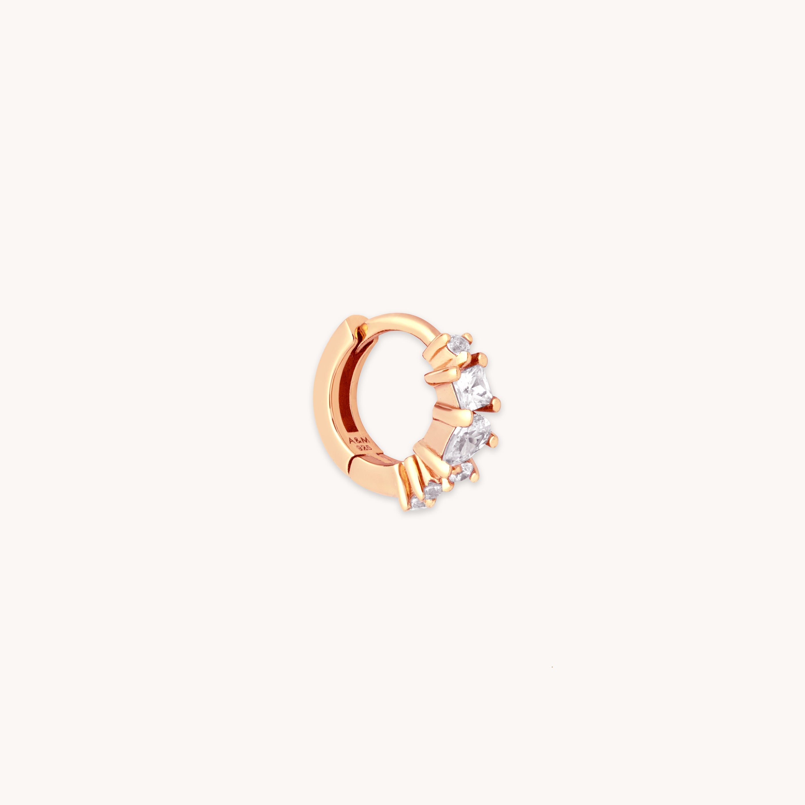 Celestial Crystal Hoop 6.5mm in Rose Gold