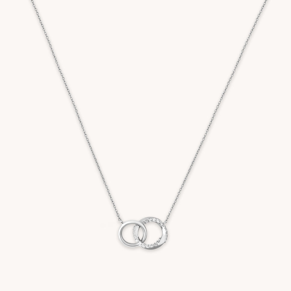 Orbit Crystal Chain Necklace in Silver