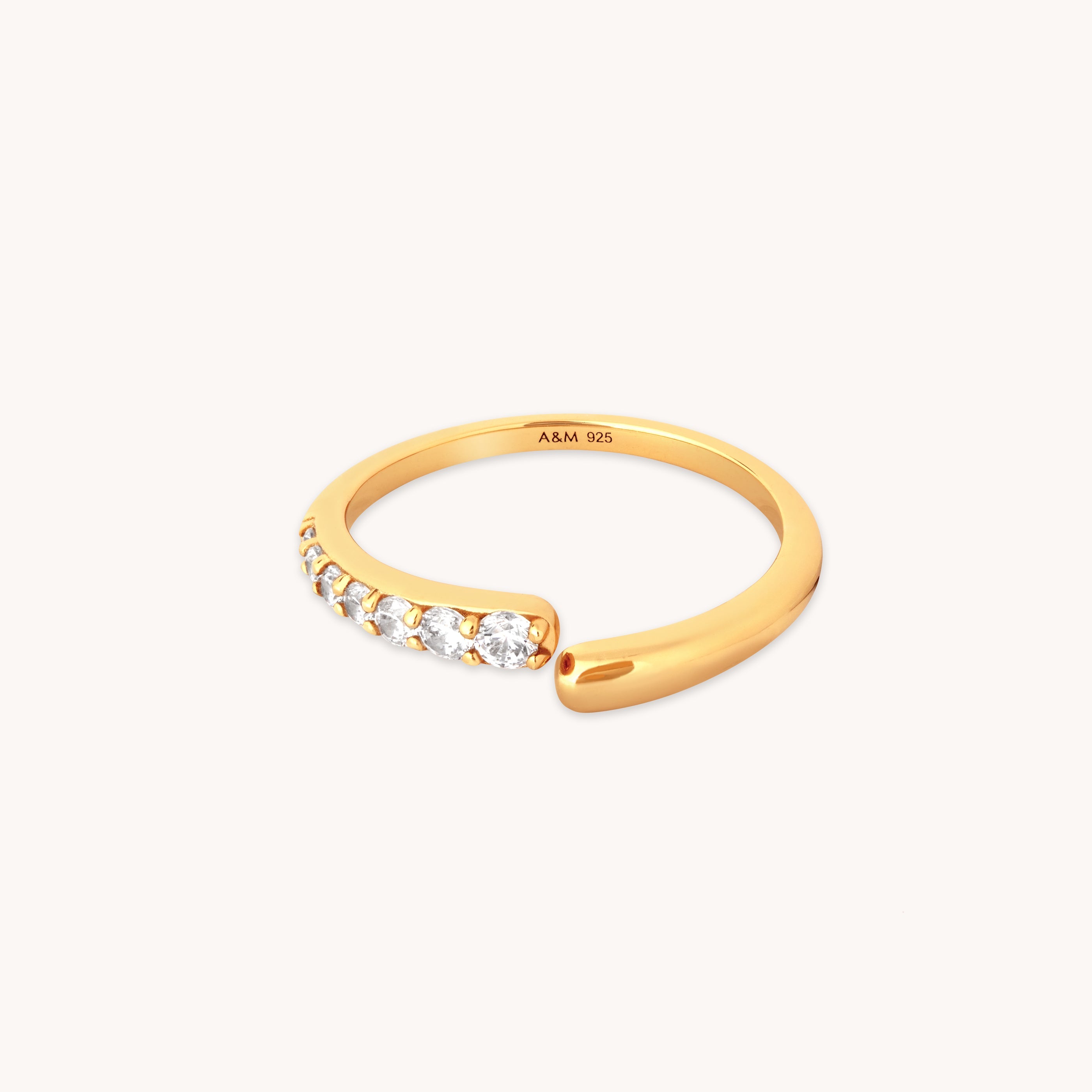 Orbit Crystal Open Ring in Gold