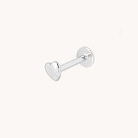 Conch Piercing Jewellery - Heart Piercing Stud in Solid White Gold - - Astrid & Miyu