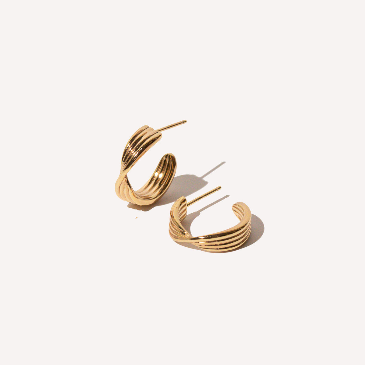 18k Gold Plated Jewellery - Twist Hoops in Gold - Hoop Earrings - Astrid & Miyu