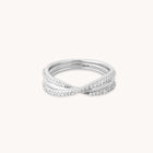 Twist Pavé Ring in Silver - Band Ring - Astrid & Miyu