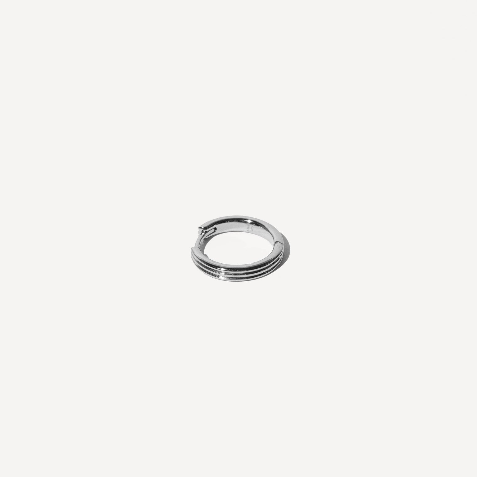 Pleated Hoop 11.5mm in Silver flat lay