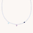 18k Gold Plated Jewellery - Agate Charm Beaded Necklace in Gold - Necklaces - Astrid & Miyu