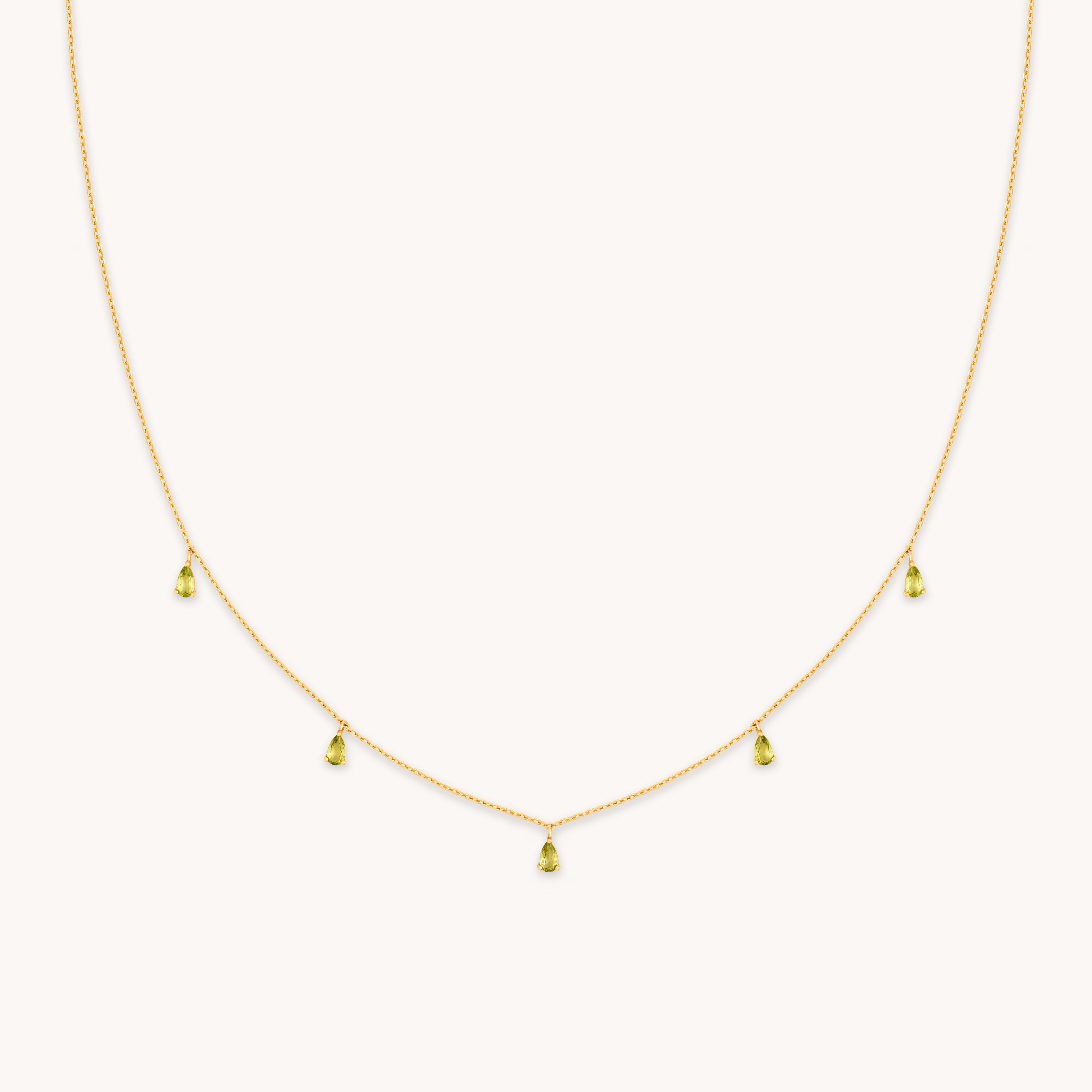 18k Gold Plated Jewellery - Olivine Charm Necklace in Gold - Pendant Necklace - Astrid & Miyu