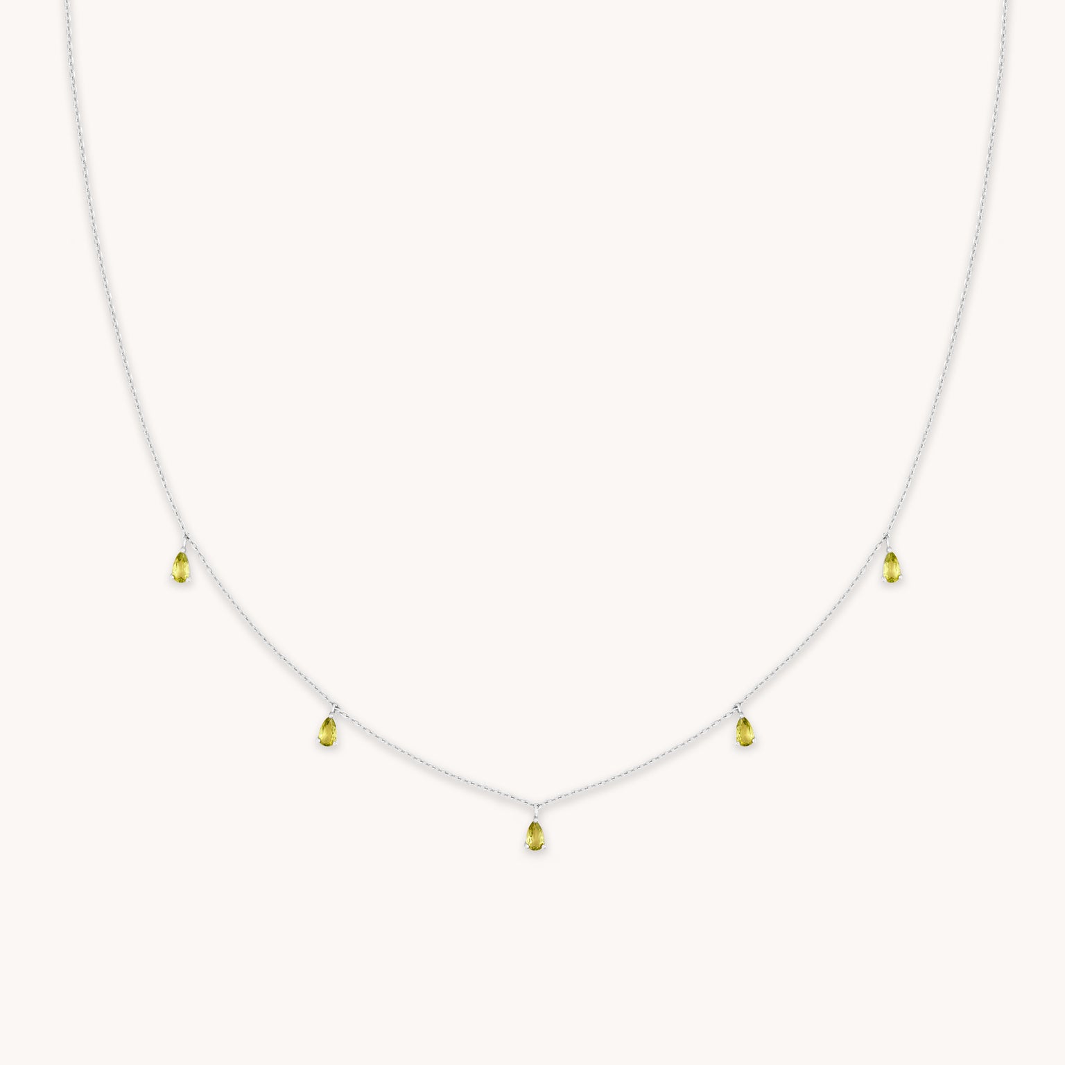 Charm Necklaces - Olivine Charm Necklace in Silver - Pendant Necklace - Astrid & Miyu