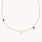 18k Gold Plated Jewellery - Lemon Jade Charm Beaded Necklace in Gold - Bracelet - Astrid & Miyu