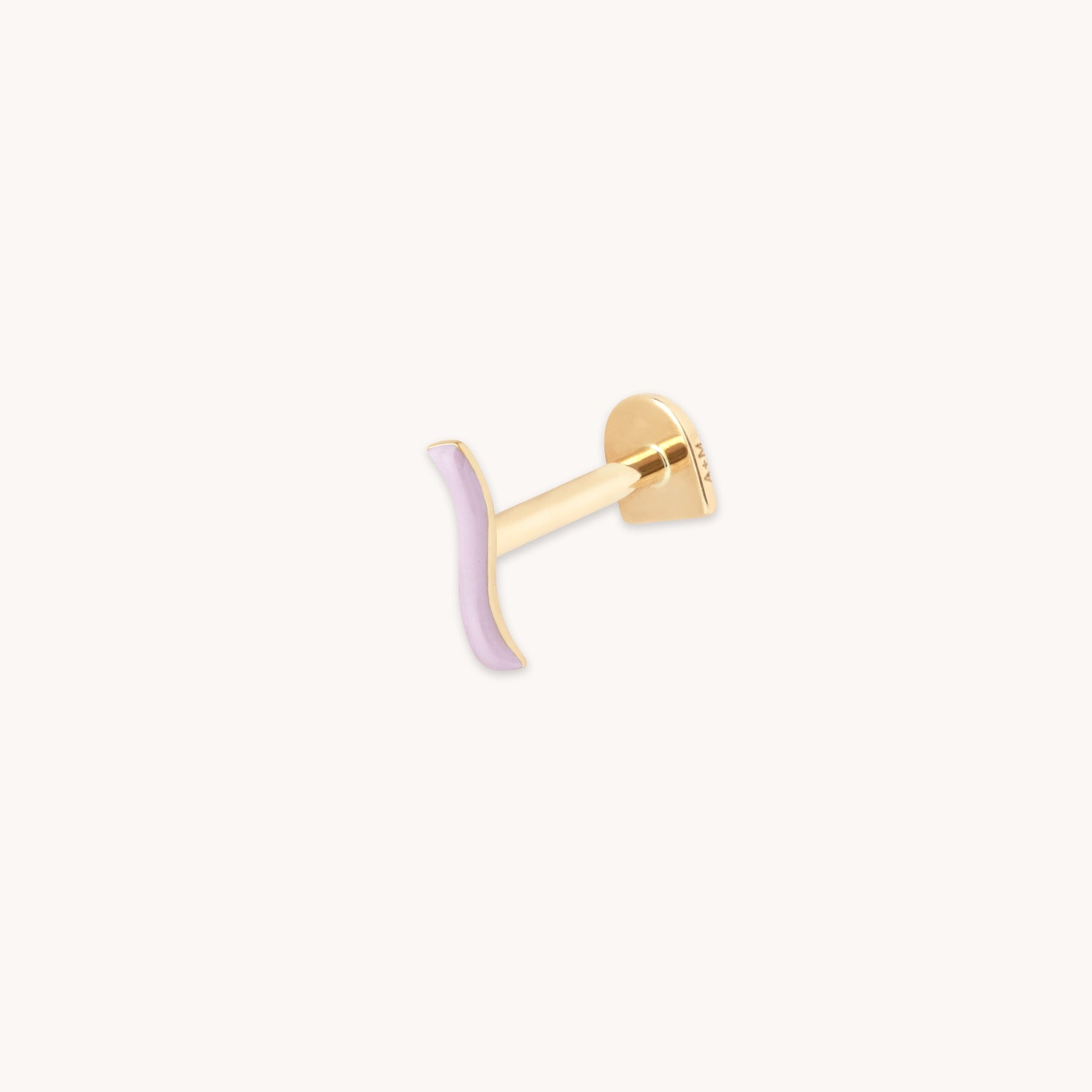 Daith Piercing Jewellery - Lilac Enamel Wave Piercing Stud in Solid Gold - Piercing Stud - Astrid & Miyu