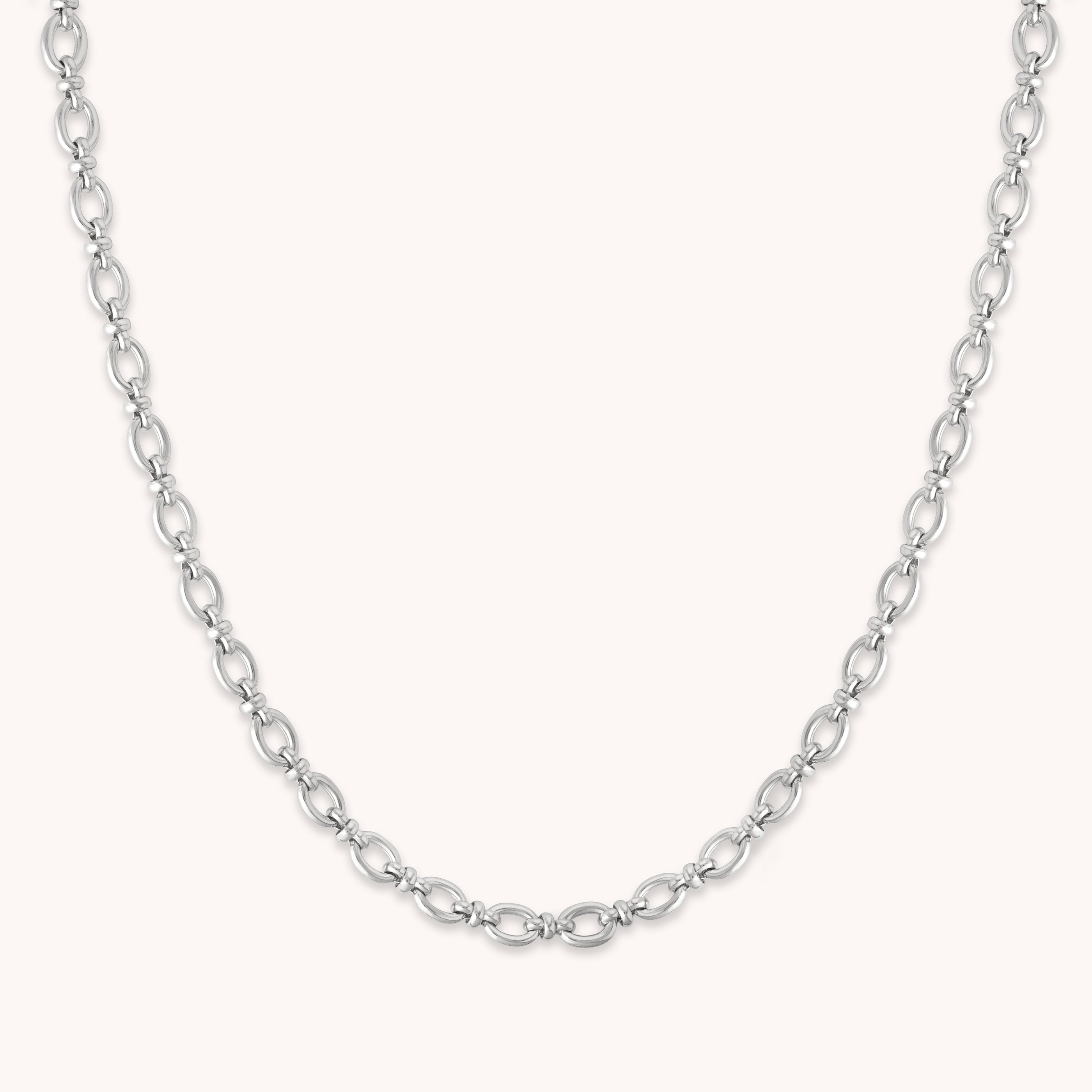Open Link Chain Necklace in Silver