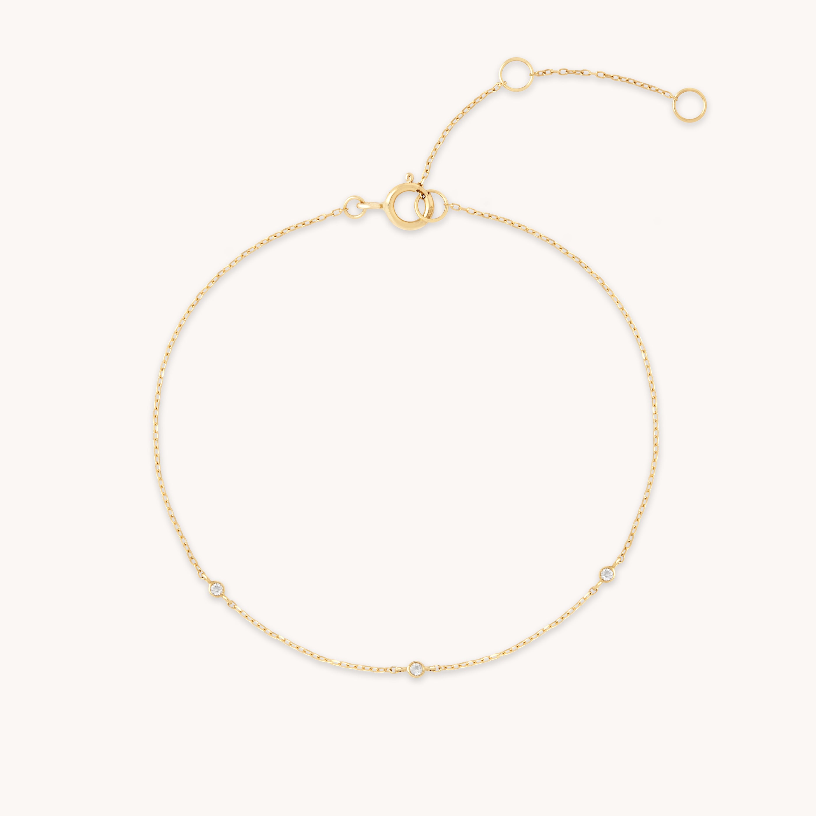 White Topaz Solid Gold Charm Bracelet | Astrid & Miyu Bracelets