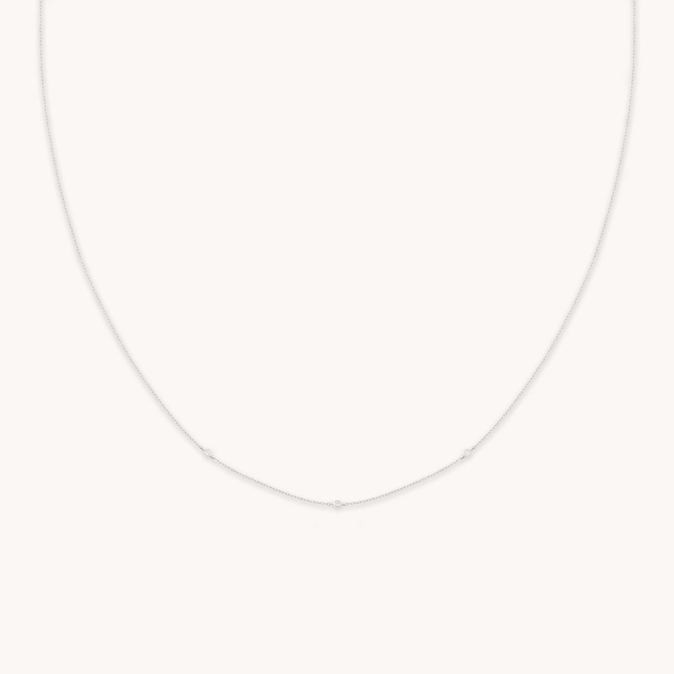 Topaz Charm Necklace in Solid WhiteGold