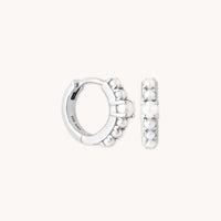 Radiant Pearl Huggies in Silver