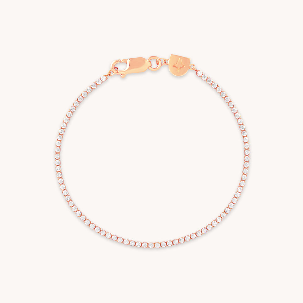 18k Rose Gold Plated Jewellery - Tennis Chain Bracelet in Rose Gold - Chain Bracelet - Astrid & Miyu