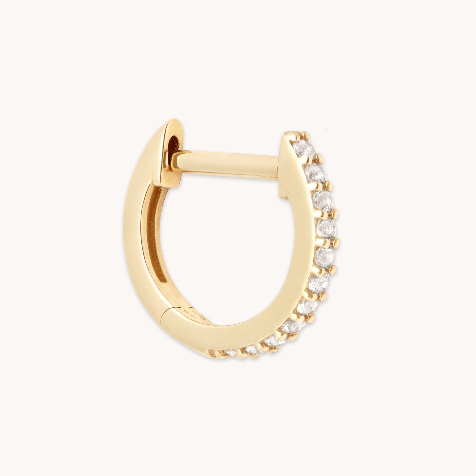 Earrings - Gem Piercing Hoop in Solid Gold - Piercing Hoop - Astrid & Miyu