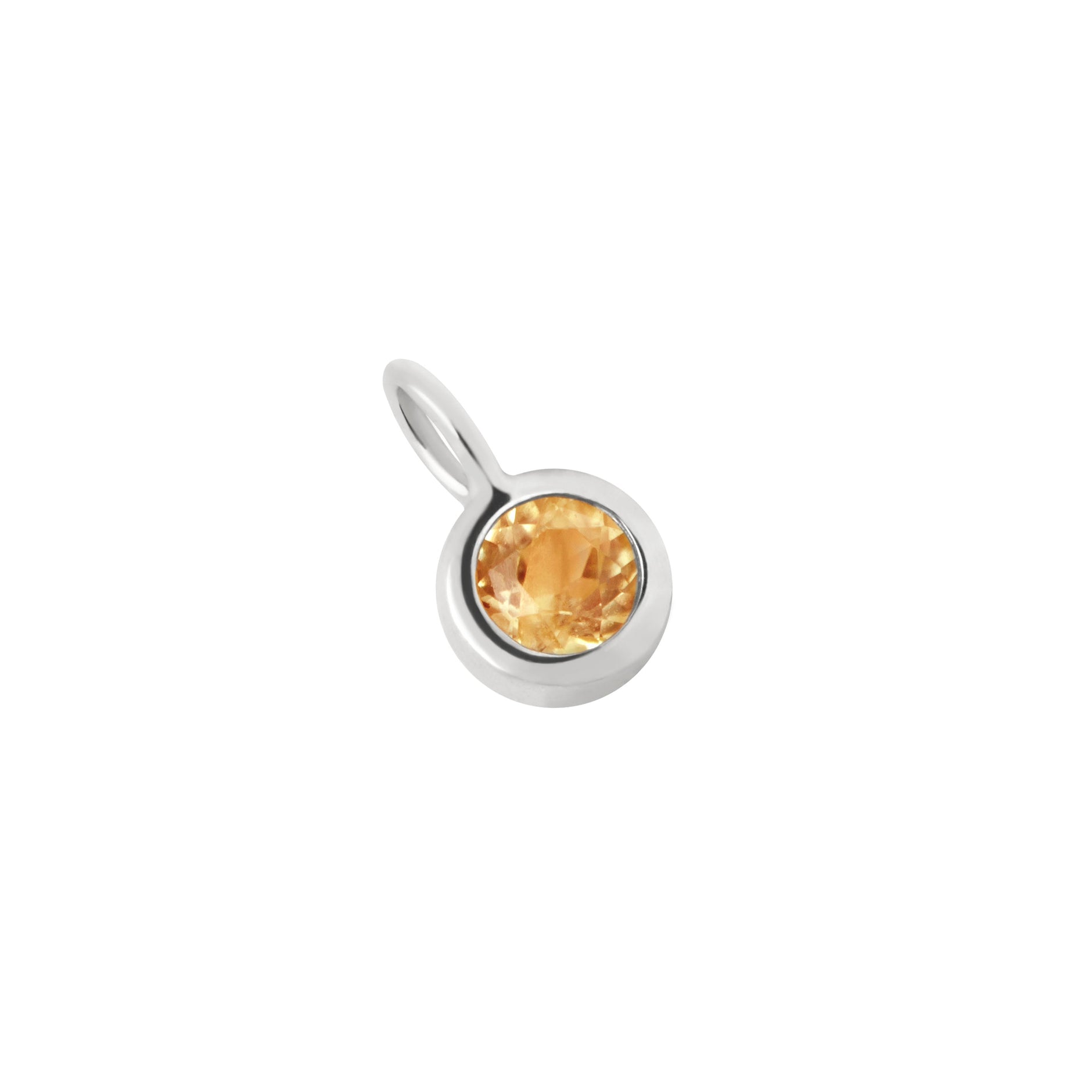 Birthstone Charms - Citrine Exploration Charm 9k White Gold - Welding Charm - Astrid & Miyu