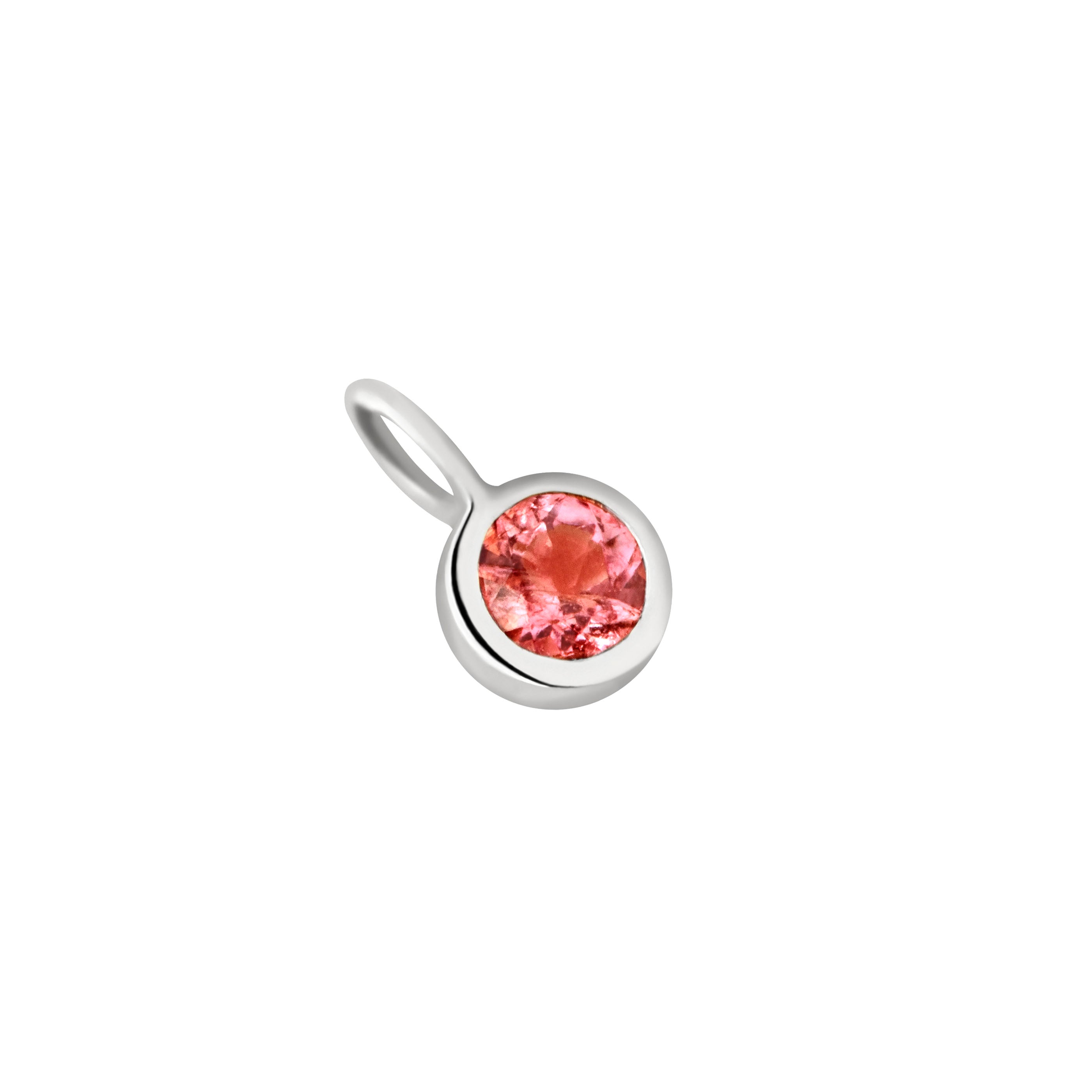 Birthstone Charms - Garnet Friendship Charm 9k White Gold - Welding Charm - Astrid & Miyu