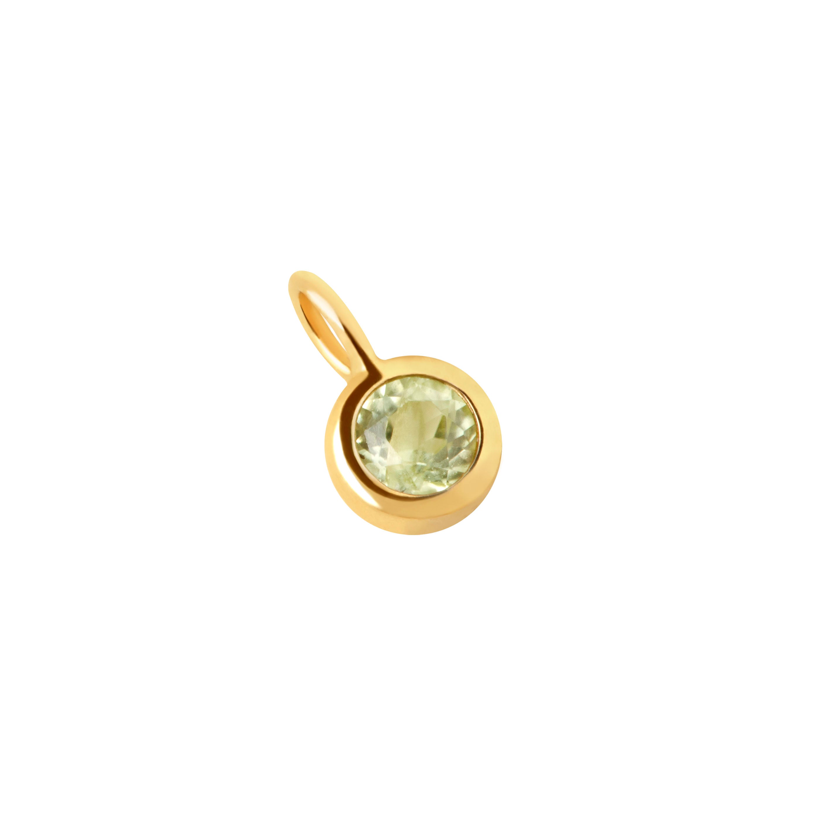 Birthstone Charms - Peridot Affirmation Charm 9k Gold - Welding Charm - Astrid & Miyu