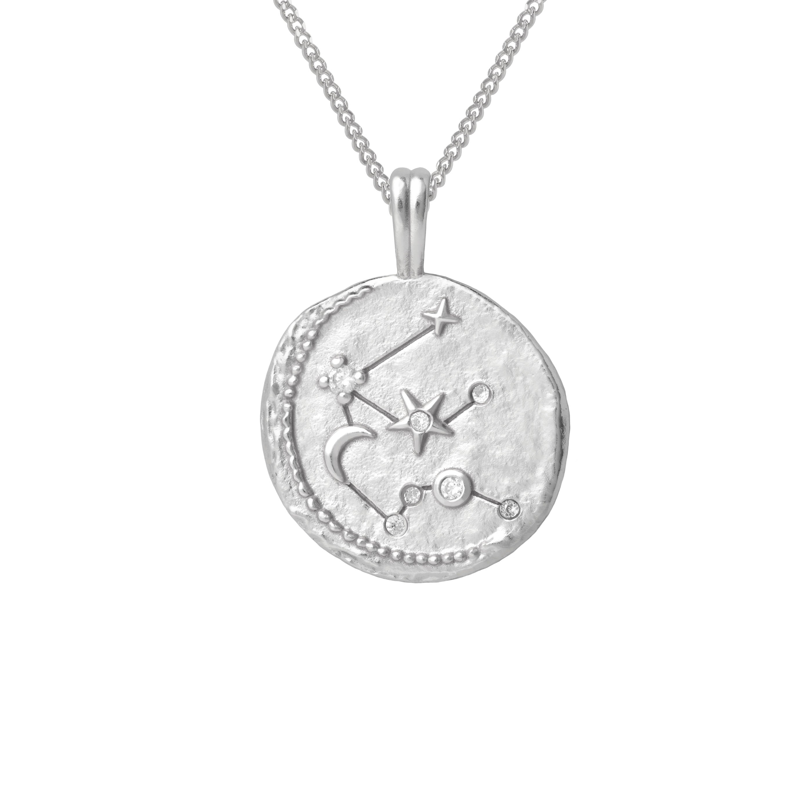 Aquarius Jewellery - Aquarius Zodiac Pendant Necklace in Silver - Zodiac Pendant - Astrid & Miyu