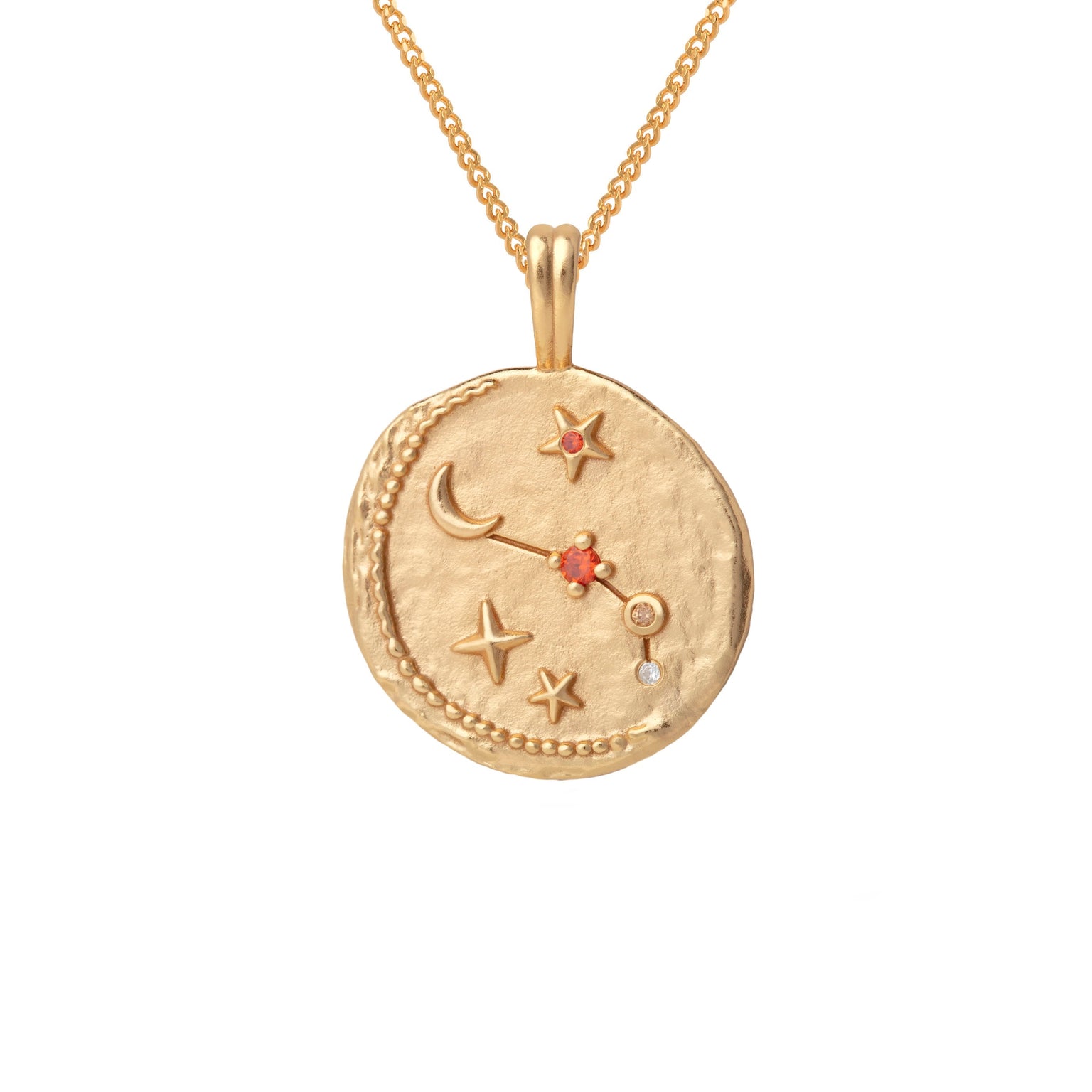 18k Gold Plated Jewellery - Aries Zodiac Pendant Necklace in Gold - Zodiac Pendant - Astrid & Miyu