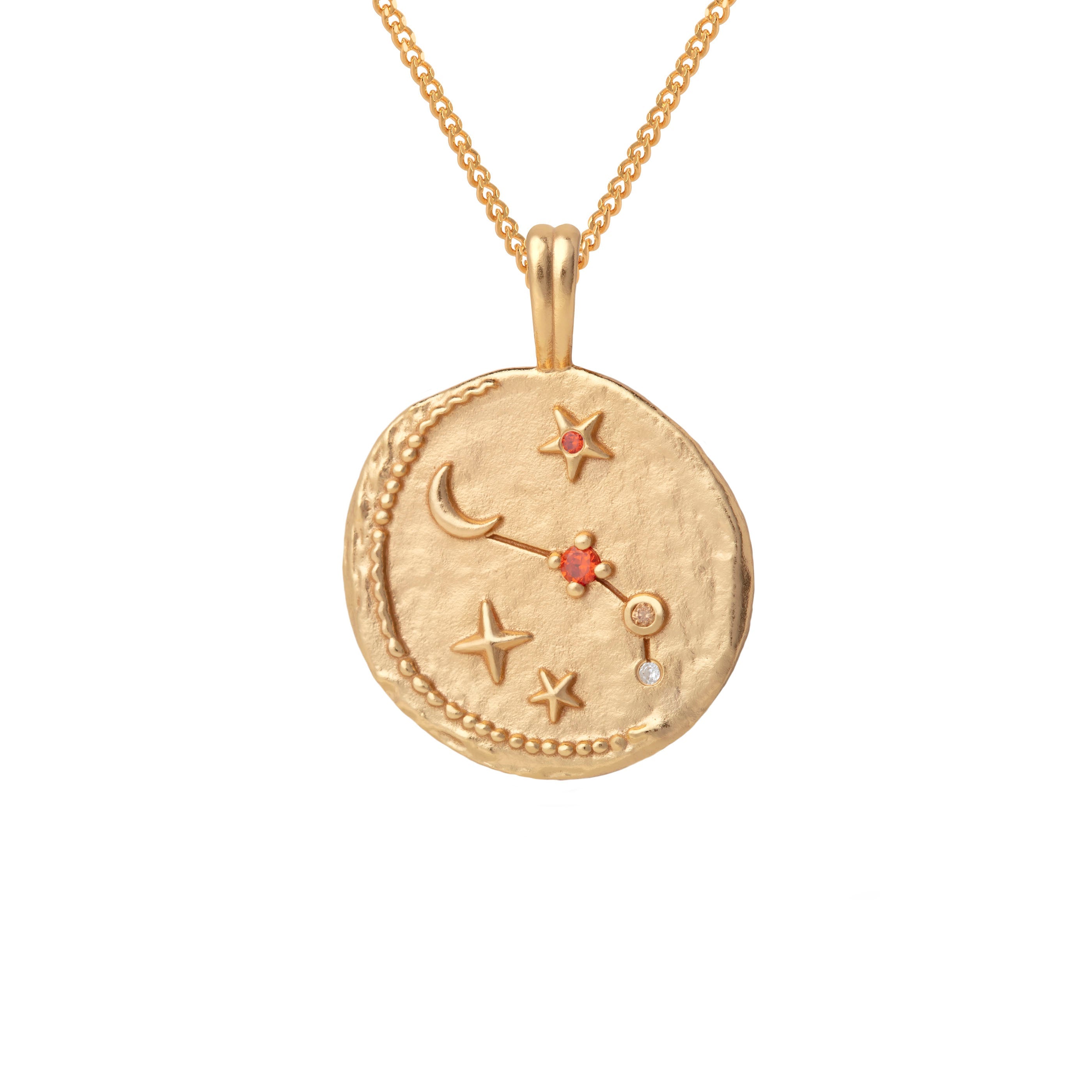 18k Gold Plated Jewellery - Aries Zodiac Pendant Necklace in Gold - Zodiac Pendant - Astrid & Miyu