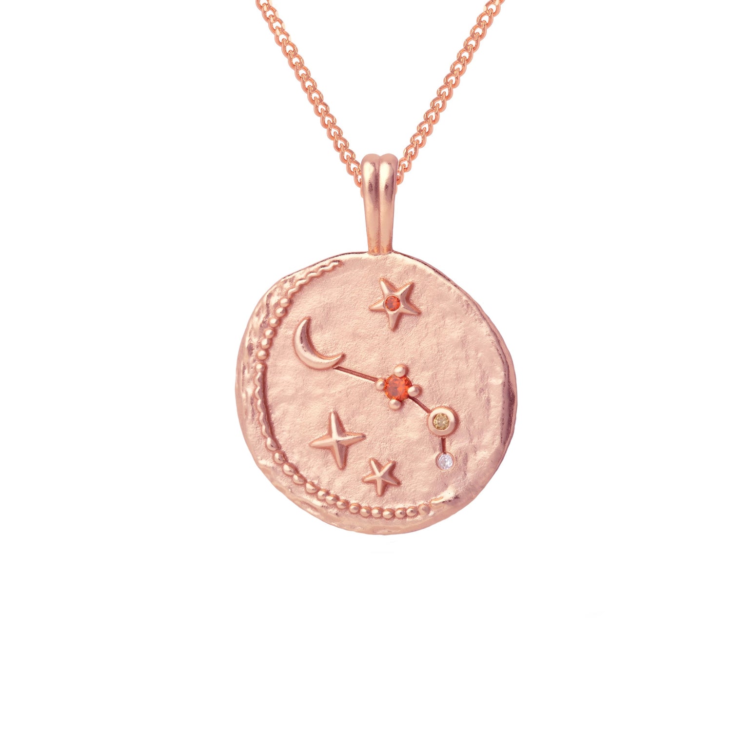 18k Rose Gold Plated Jewellery - Aries Zodiac Pendant Necklace in Rose Gold - Zodiac Pendant - Astrid & Miyu