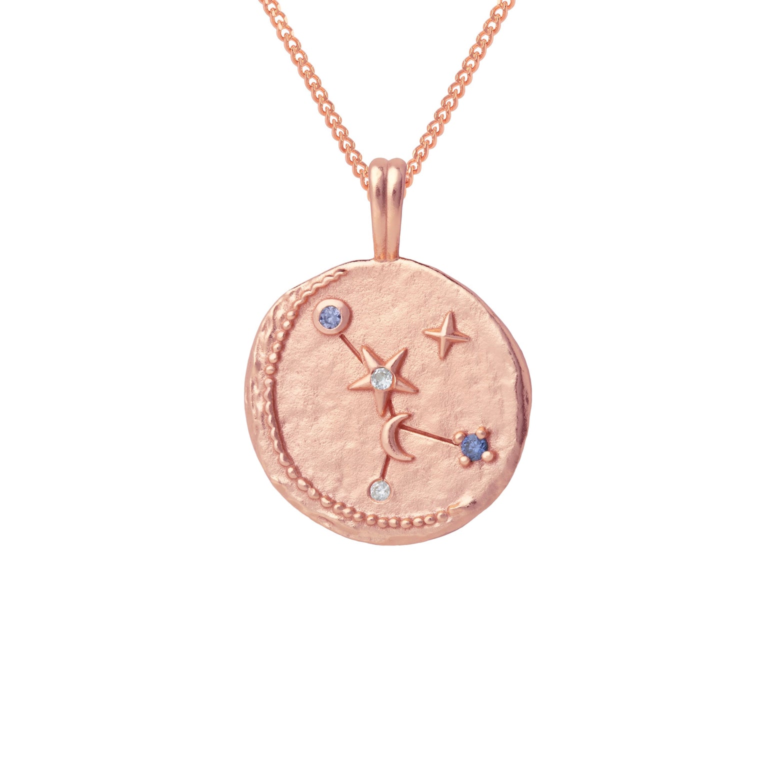 18k Rose Gold Plated Jewellery - Cancer Zodiac Pendant Necklace in Rose Gold - Zodiac Pendant - Astrid & Miyu