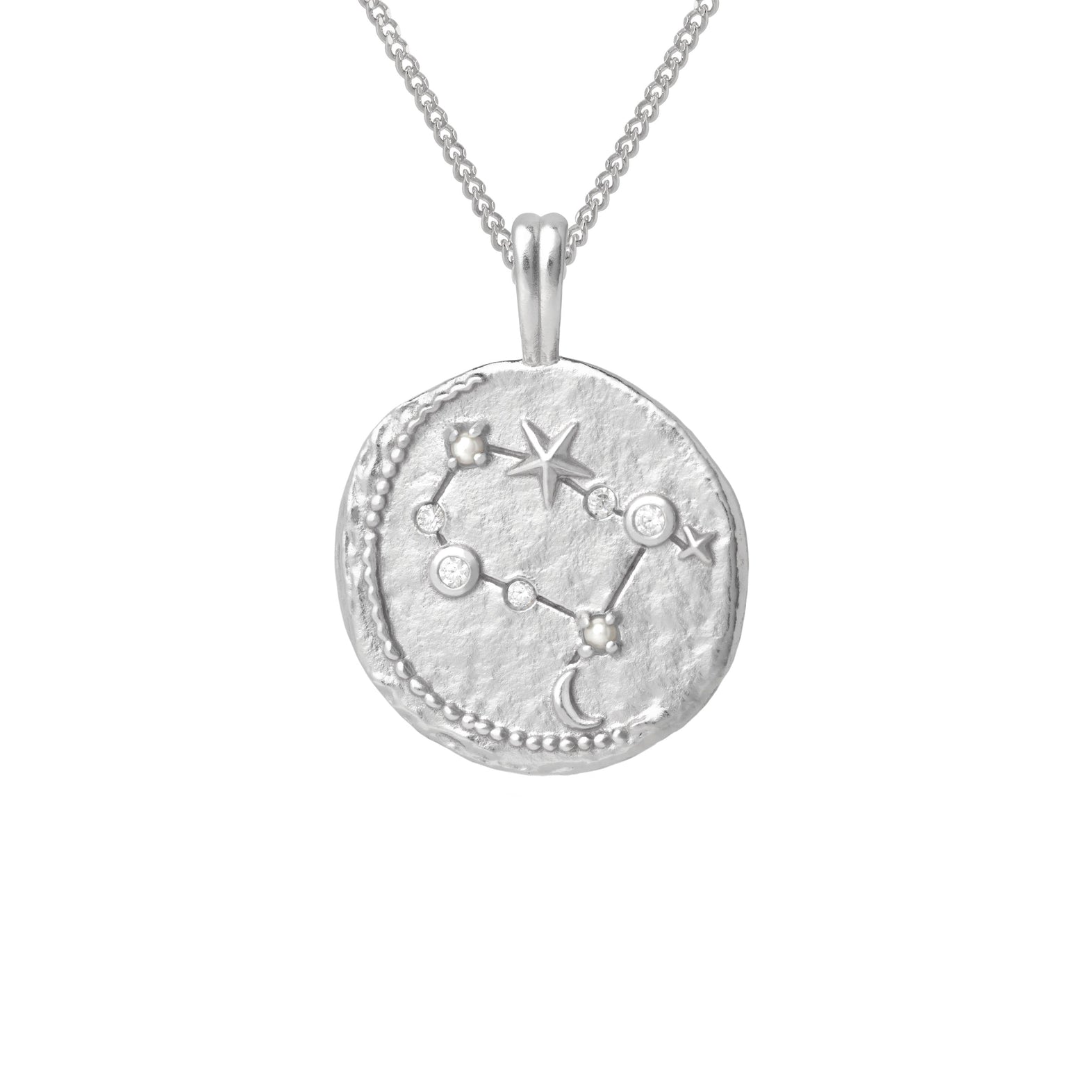 Gemini Jewellery - Gemini Zodiac Pendant Necklace in Silver - Zodiac Pendant - Astrid & Miyu