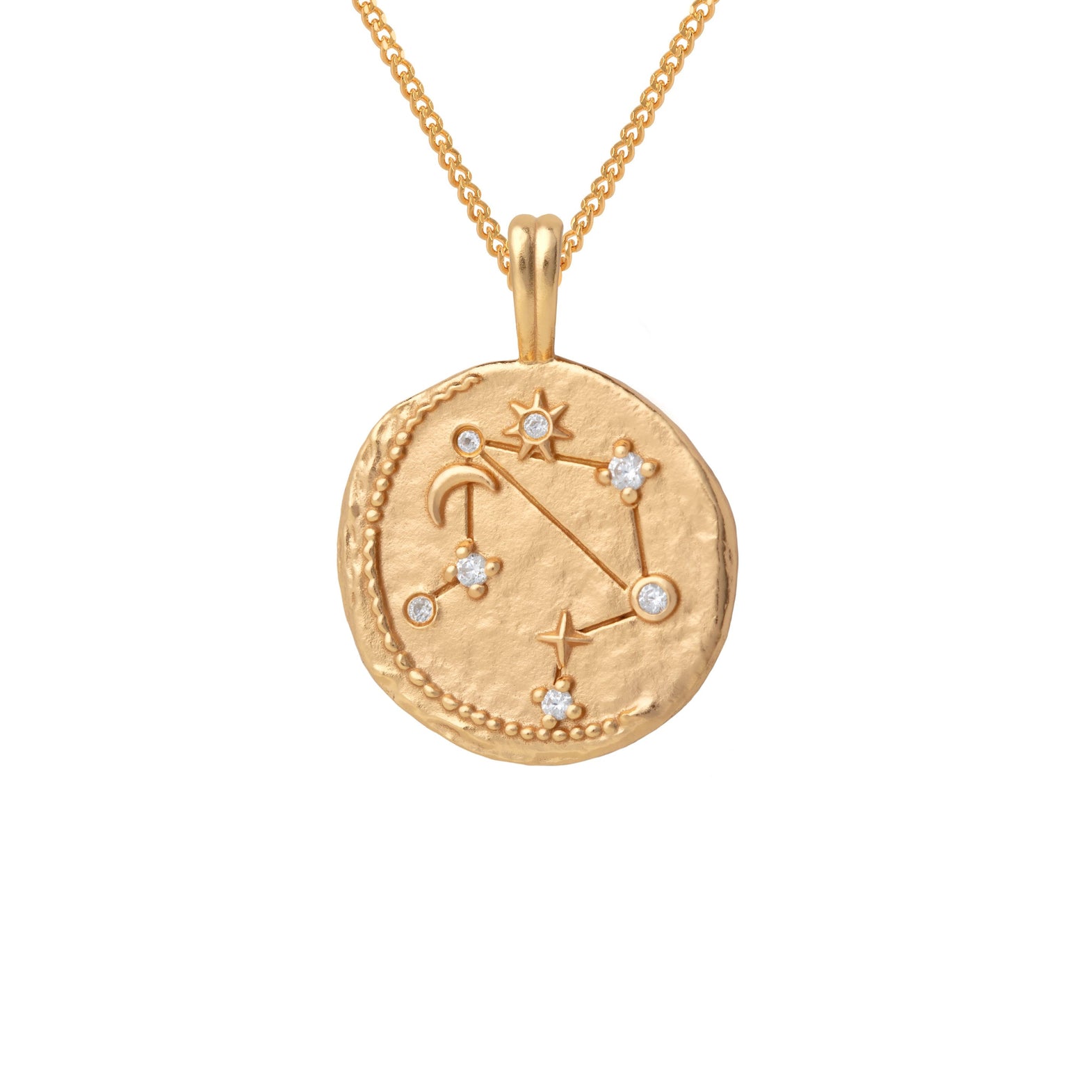18k Gold Plated Jewellery - Libra Zodiac Pendant Necklace in Gold - Zodiac Pendant - Astrid & Miyu