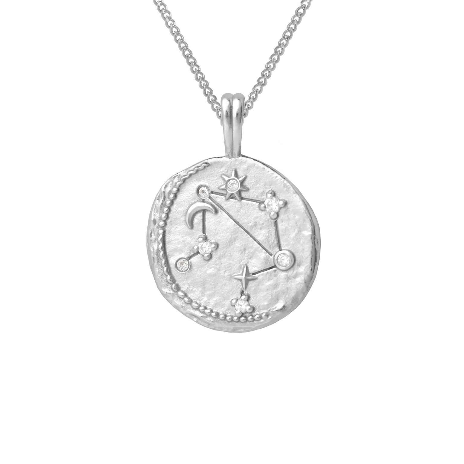Gemstone Necklaces - Libra Zodiac Pendant Necklace in Silver - Zodiac Pendant - Astrid & Miyu