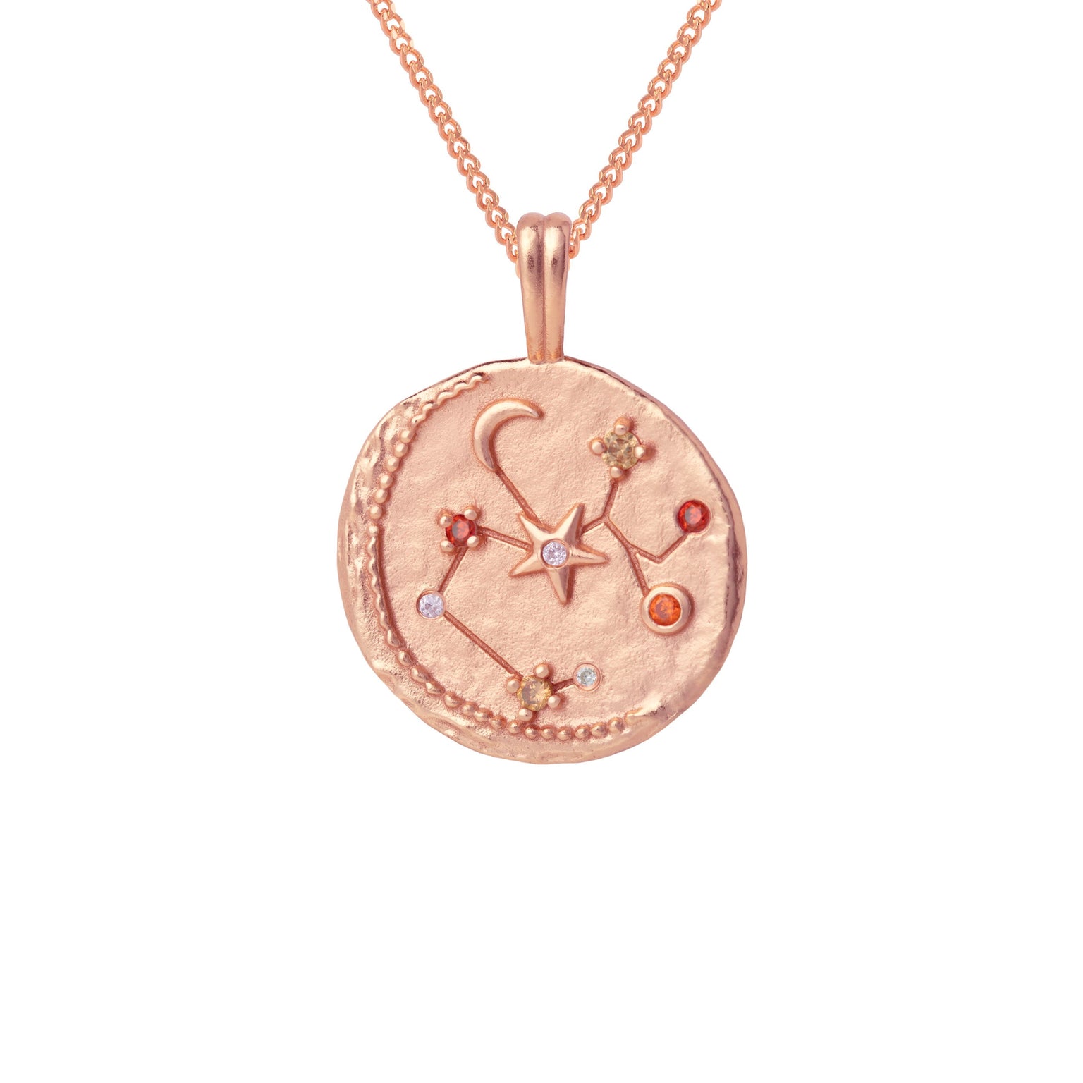 18k Rose Gold Plated Jewellery - Sagittarius Zodiac Pendant Necklace in Rose Gold - Zodiac Pendant - Astrid & Miyu