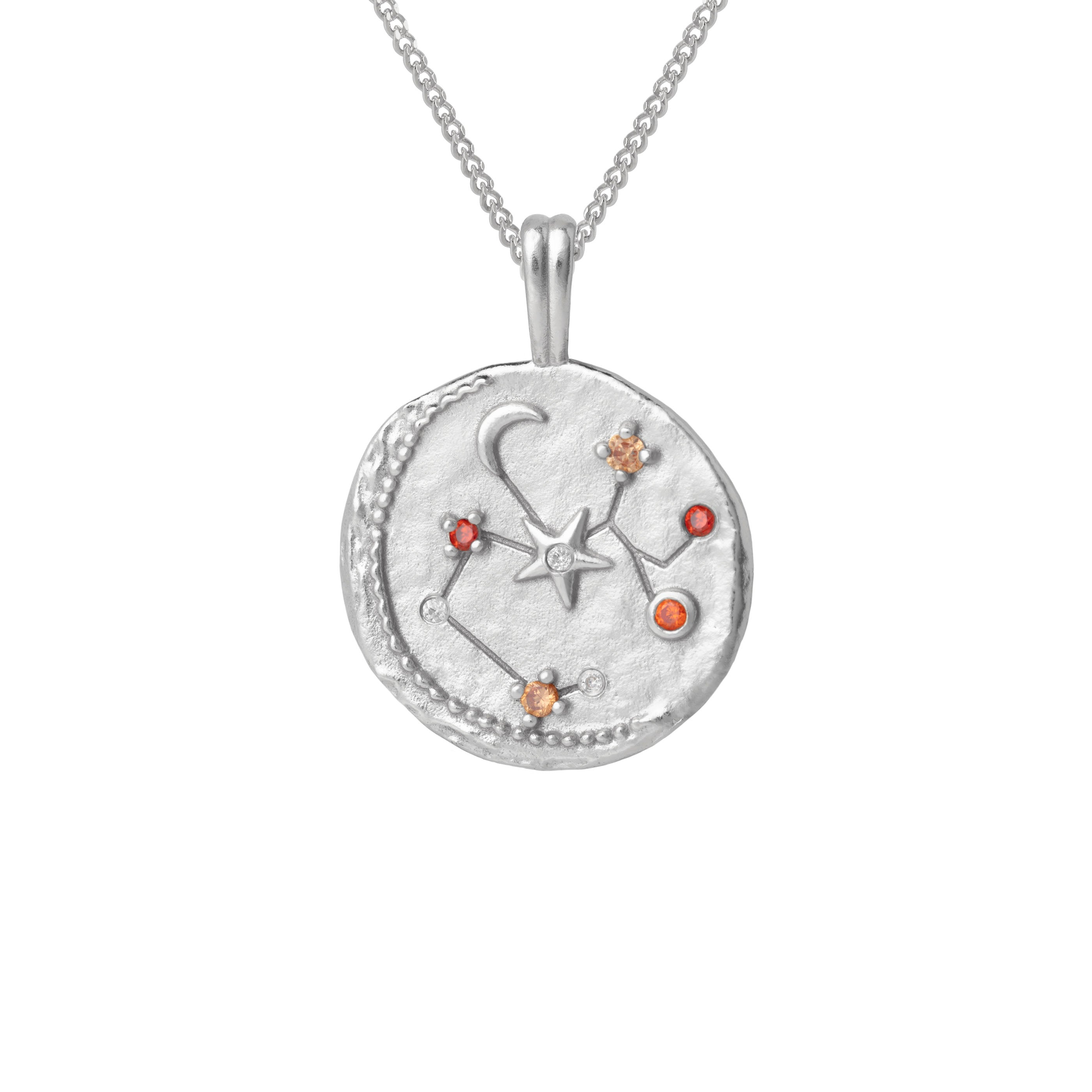 Gemstone Necklaces - Sagittarius Zodiac Pendant Necklace in Silver - Zodiac Pendant - Astrid & Miyu