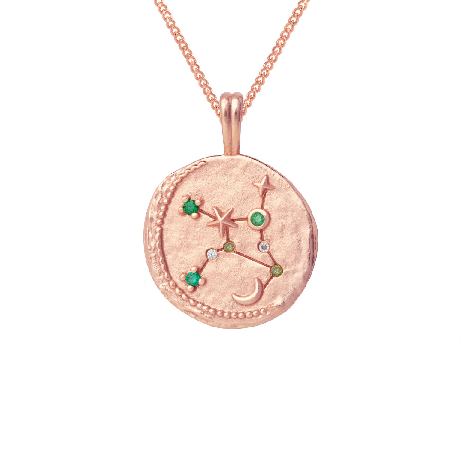 18k Rose Gold Plated Jewellery - Virgo Zodiac Pendant Necklace in Rose Gold - Zodiac Pendant - Astrid & Miyu