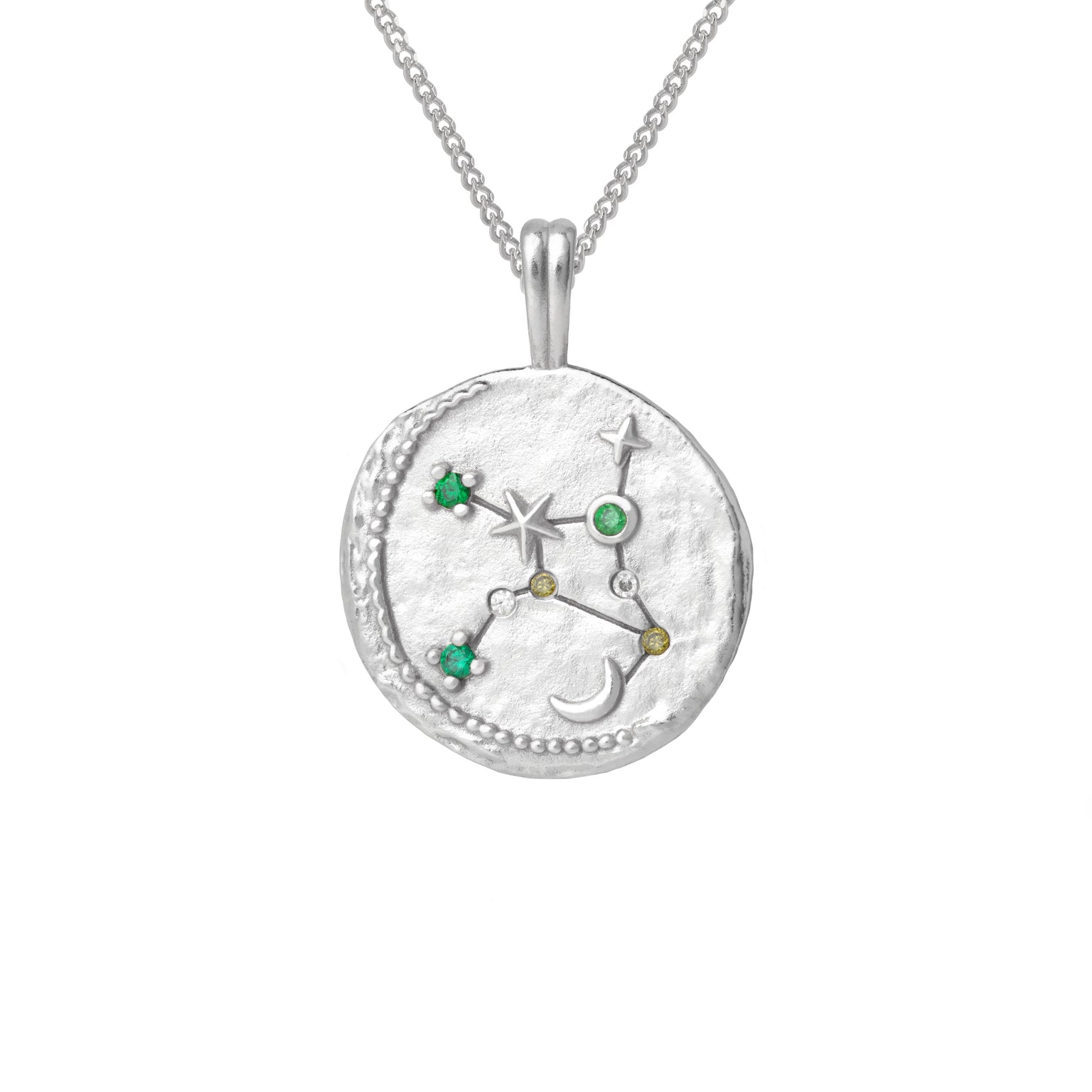 Gemstone Necklaces - Virgo Zodiac Pendant Necklace in Silver - Zodiac Pendant - Astrid & Miyu