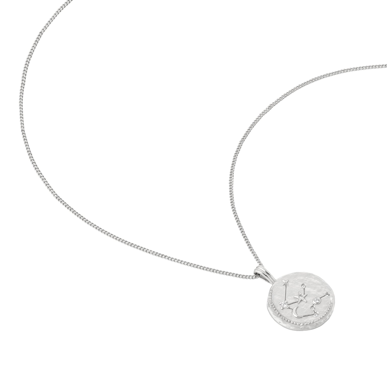 Aquarius Jewellery - Aquarius Zodiac Pendant Necklace in Silver - Zodiac Pendant - Astrid & Miyu