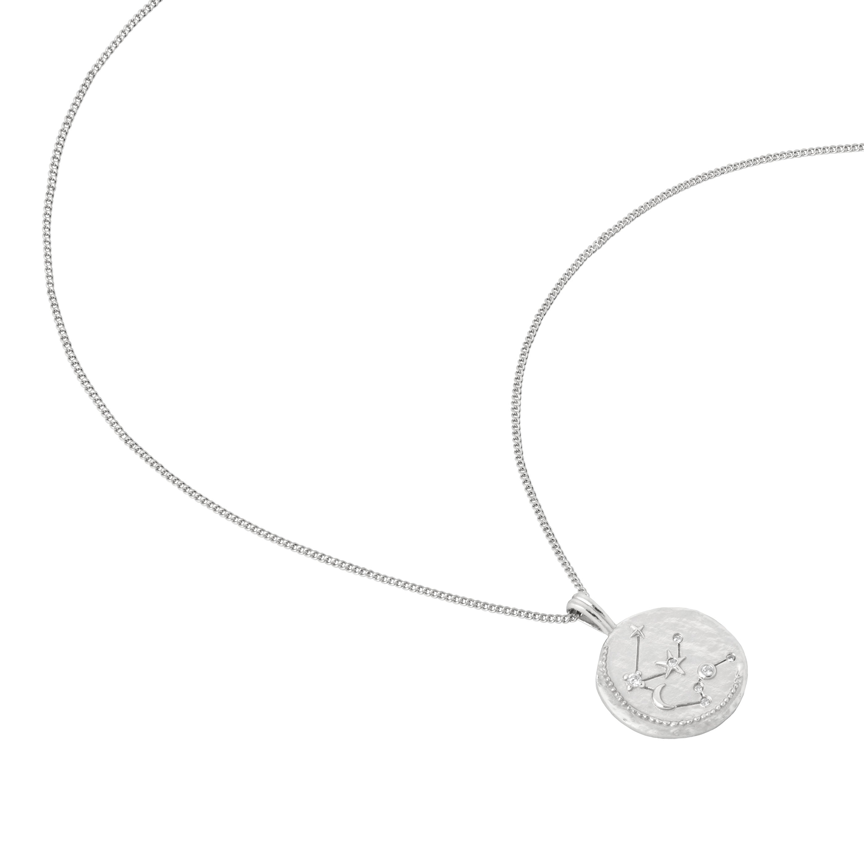 Aquarius Jewellery - Aquarius Zodiac Pendant Necklace in Silver - Zodiac Pendant - Astrid & Miyu
