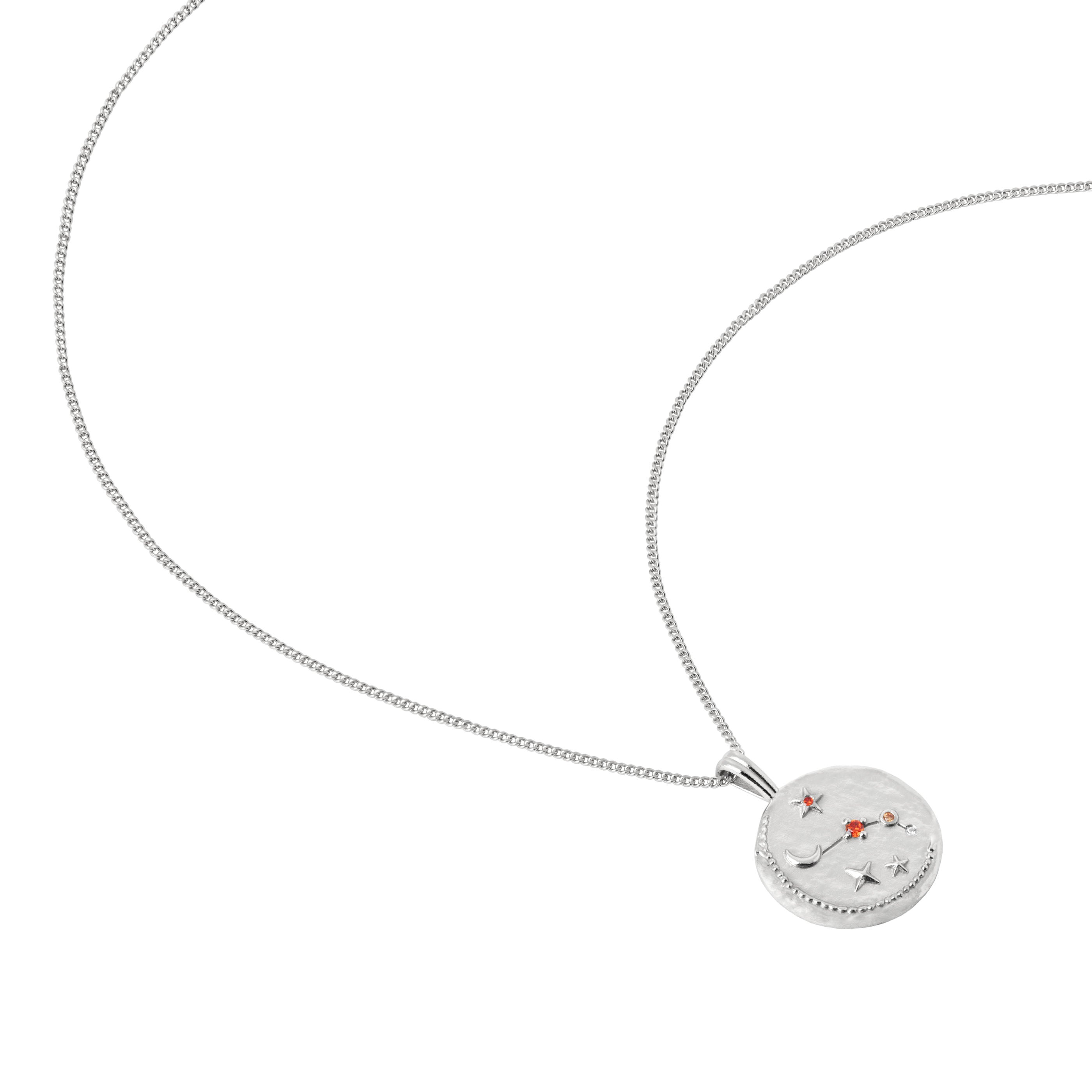 Aries Jewellery - Aries Zodiac Pendant Necklace in Silver - Zodiac Pendant - Astrid & Miyu