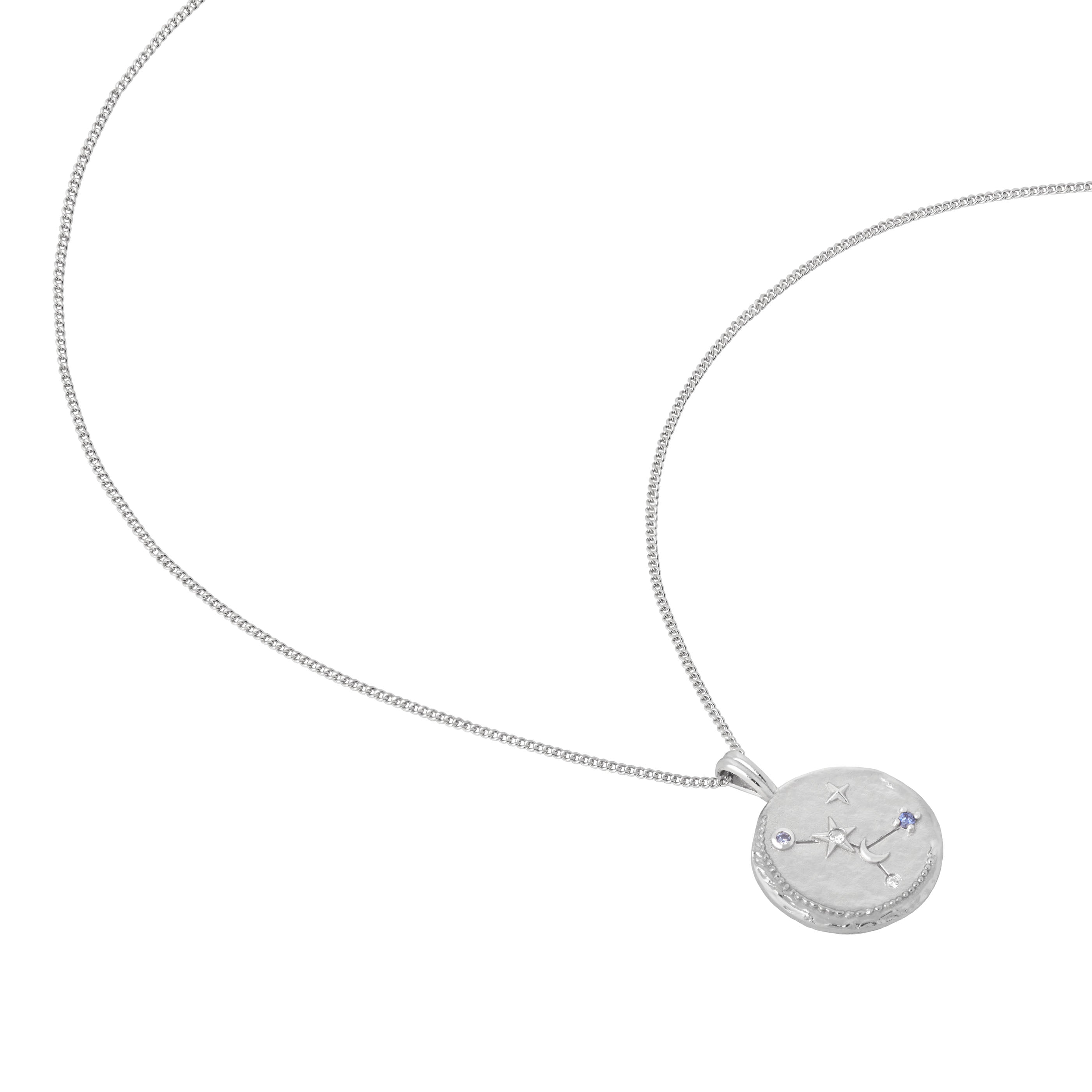 Cancer Jewellery - Cancer Zodiac Pendant Necklace in Silver - Zodiac Pendant - Astrid & Miyu