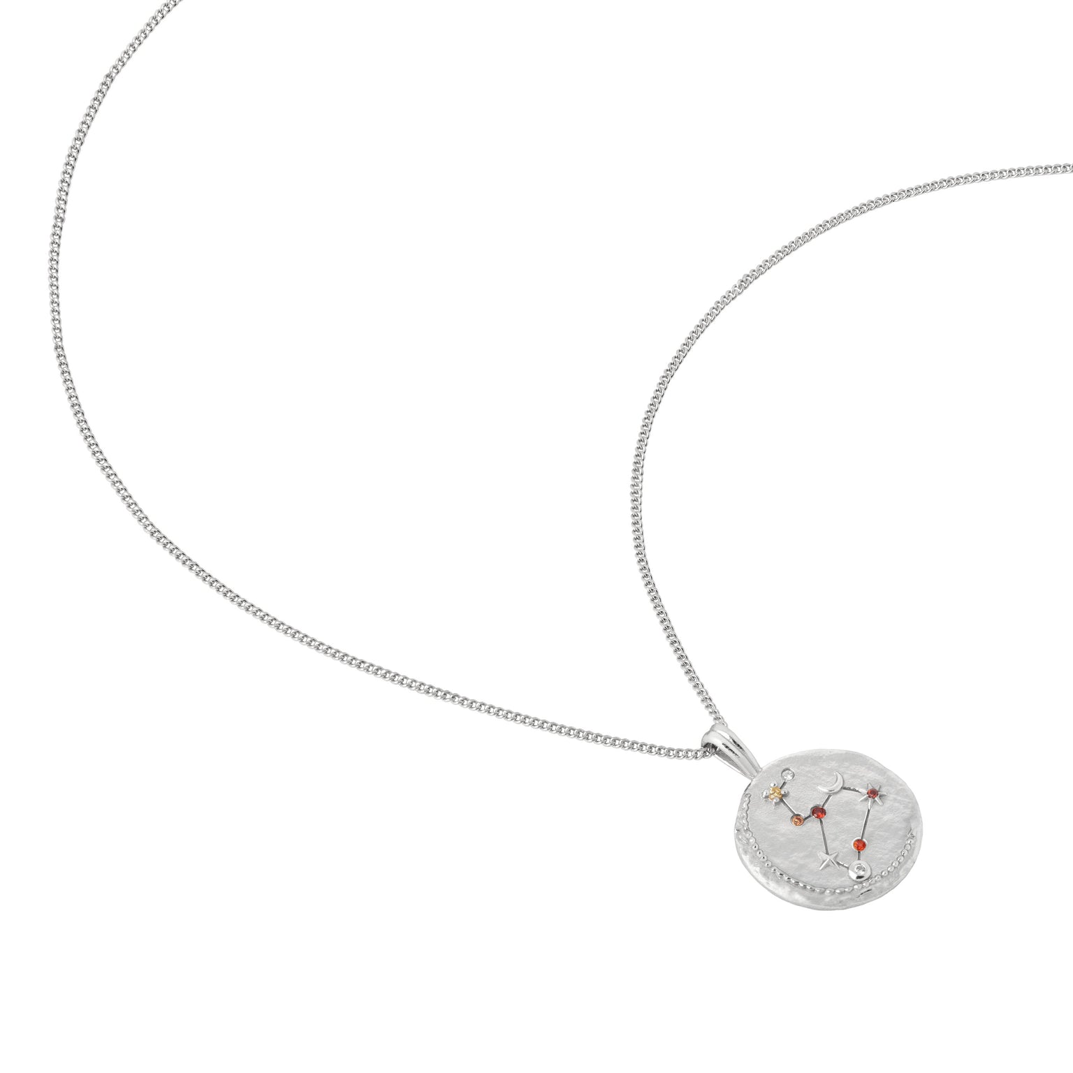 Gemstone Necklaces - Leo Zodiac Pendant Necklace in Silver - Zodiac Pendant - Astrid & Miyu