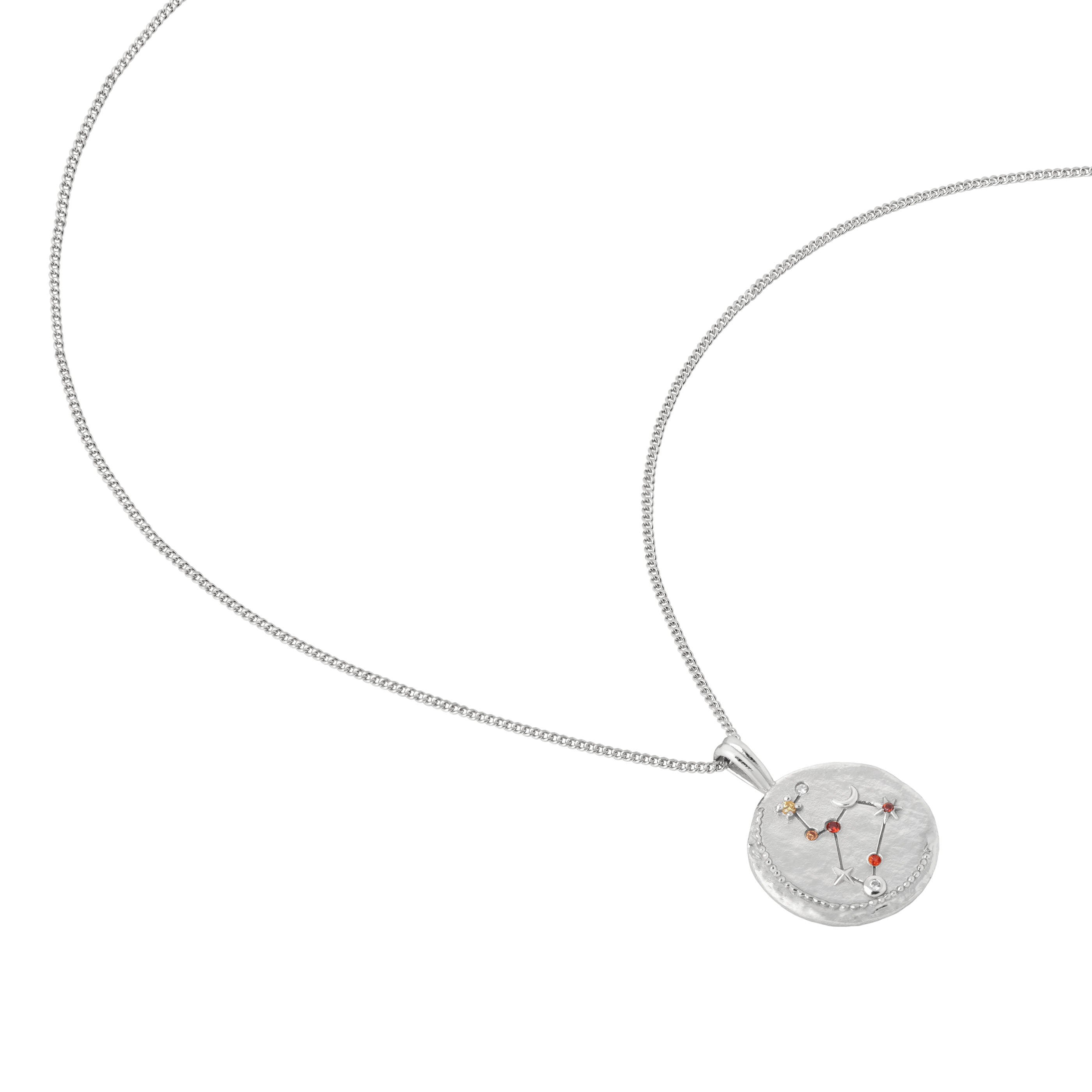 Gemstone Necklaces - Leo Zodiac Pendant Necklace in Silver - Zodiac Pendant - Astrid & Miyu