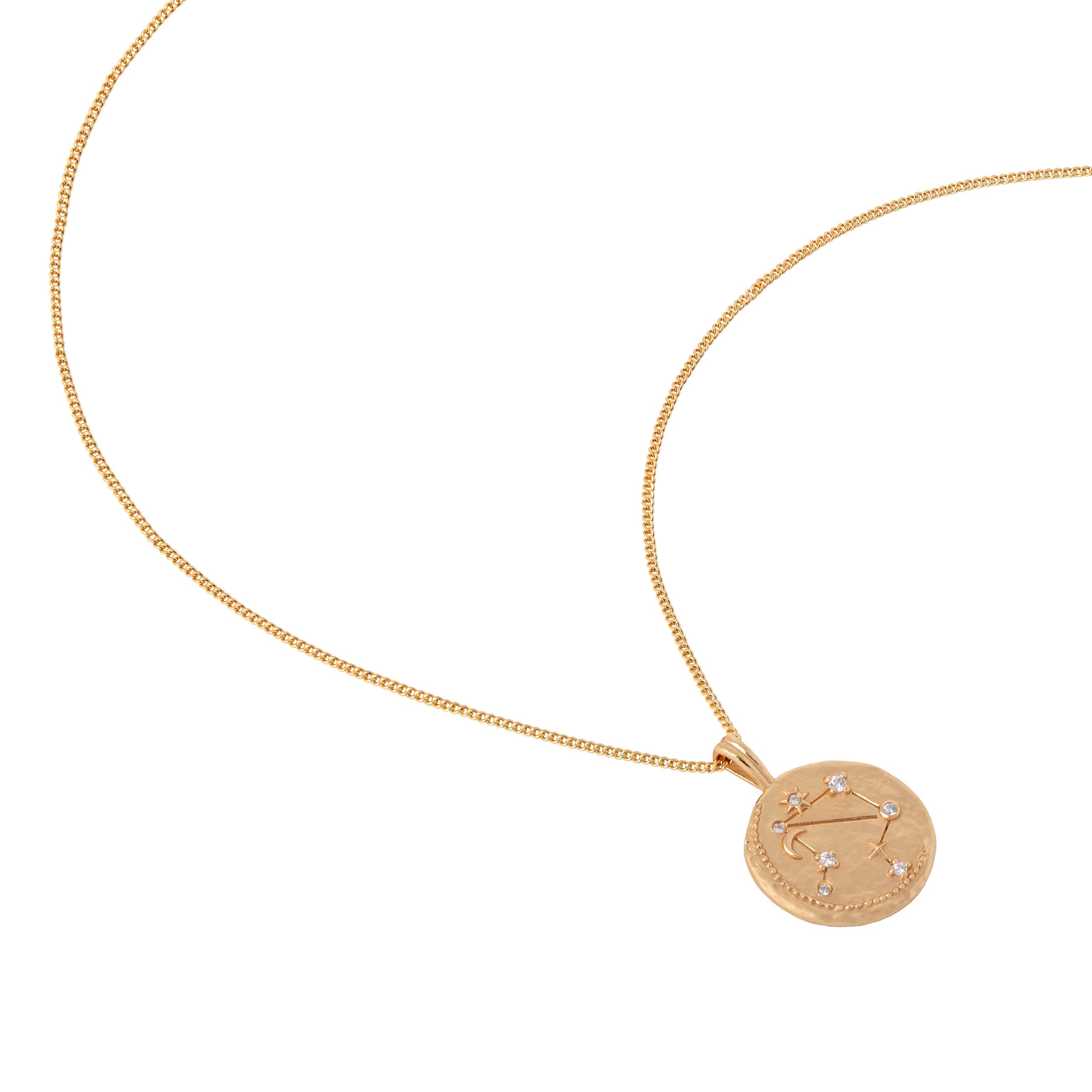 18k Gold Plated Jewellery - Libra Zodiac Pendant Necklace in Gold - Zodiac Pendant - Astrid & Miyu