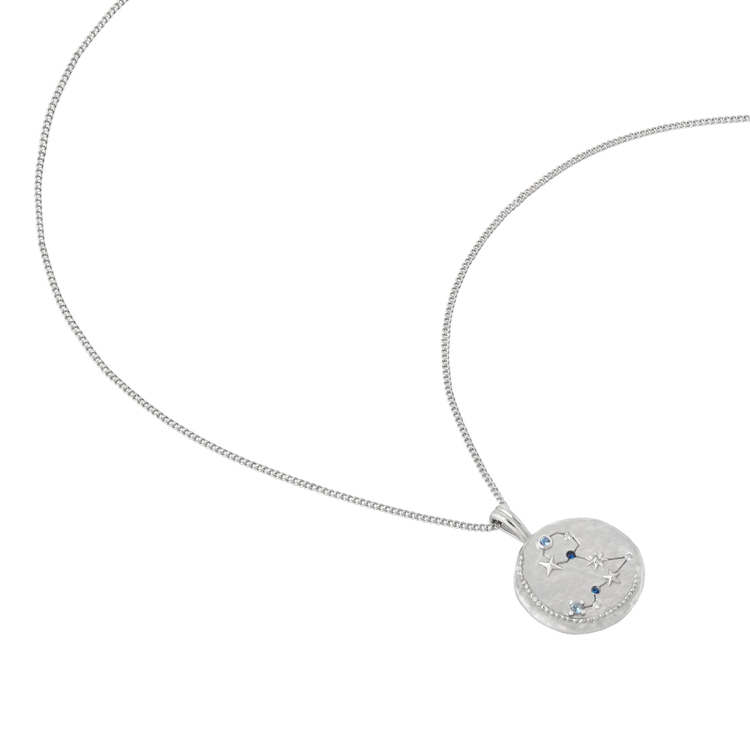 Gemstone Necklaces - Pisces Zodiac Pendant Necklace in Silver - Zodiac Pendant - Astrid & Miyu