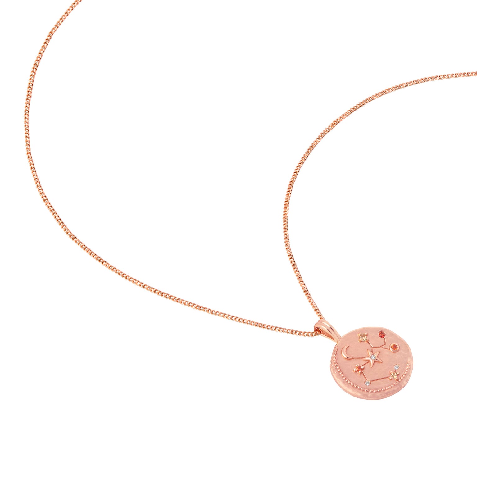 18k Rose Gold Plated Jewellery - Sagittarius Zodiac Pendant Necklace in Rose Gold - Zodiac Pendant - Astrid & Miyu