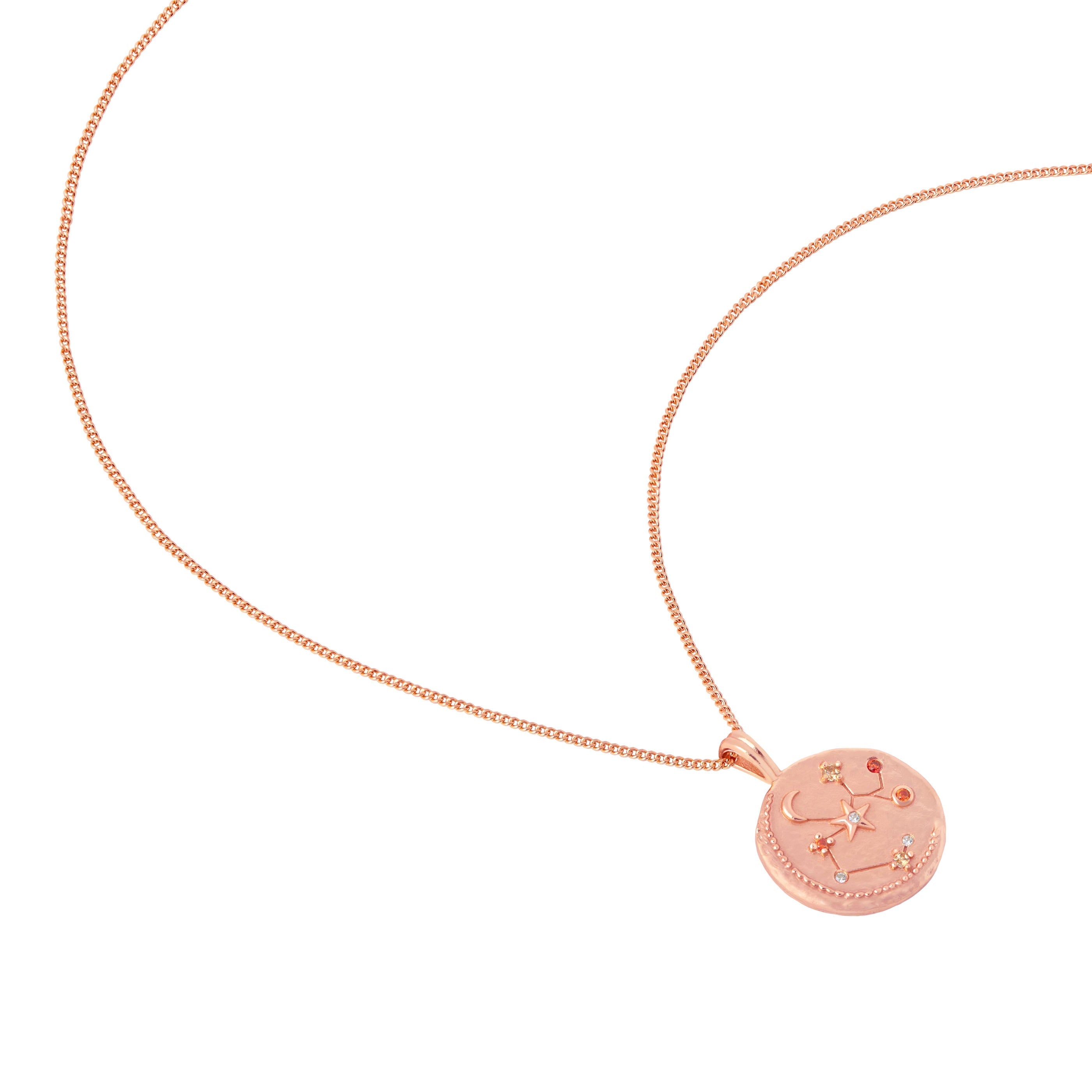 18k Rose Gold Plated Jewellery - Sagittarius Zodiac Pendant Necklace in Rose Gold - Zodiac Pendant - Astrid & Miyu
